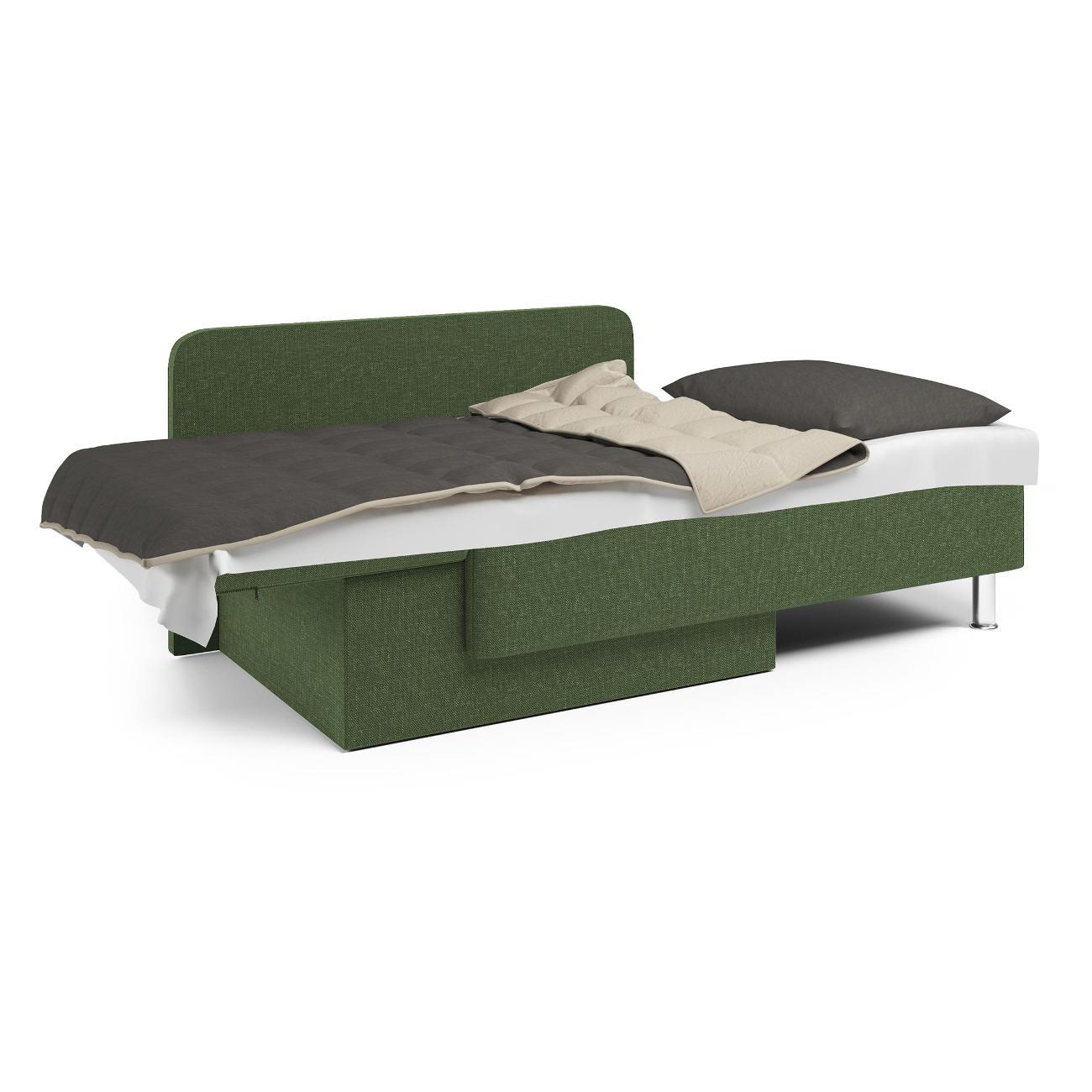 Кушетка Шарм-Дизайн Леон левый рогожка зелёный