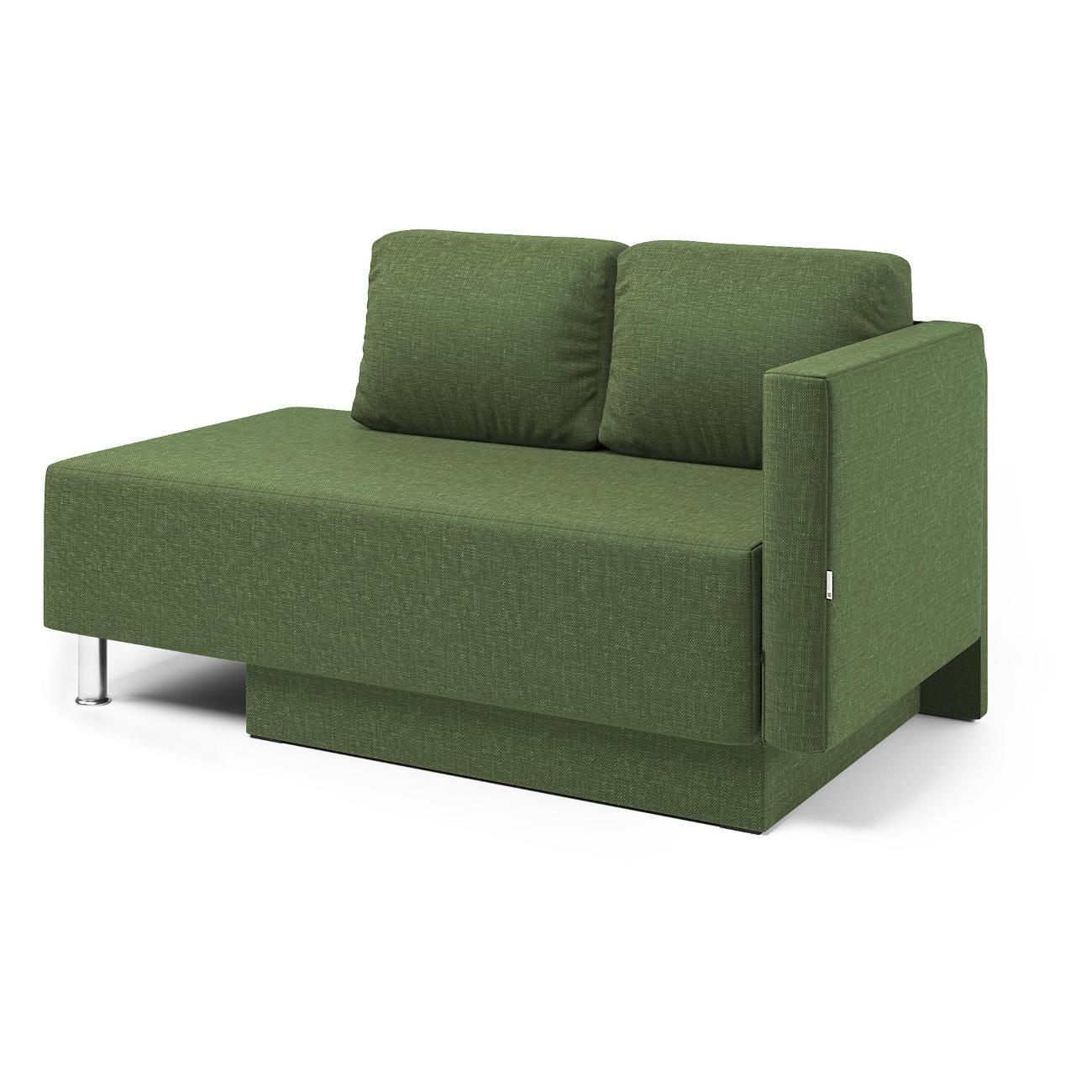 Кушетка Шарм-Дизайн Леон правый рогожка зелёный