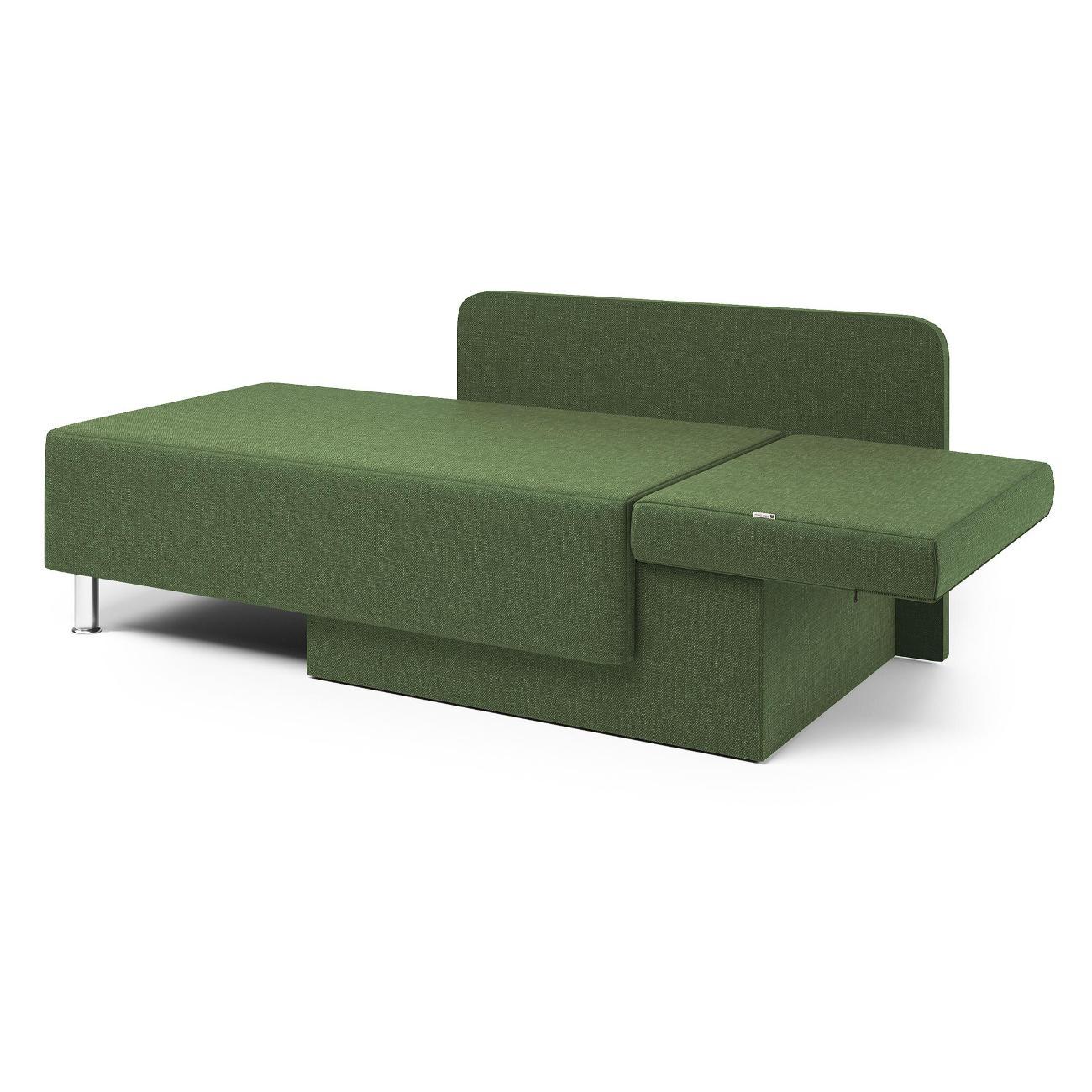 Кушетка Шарм-Дизайн Леон правый рогожка зелёный