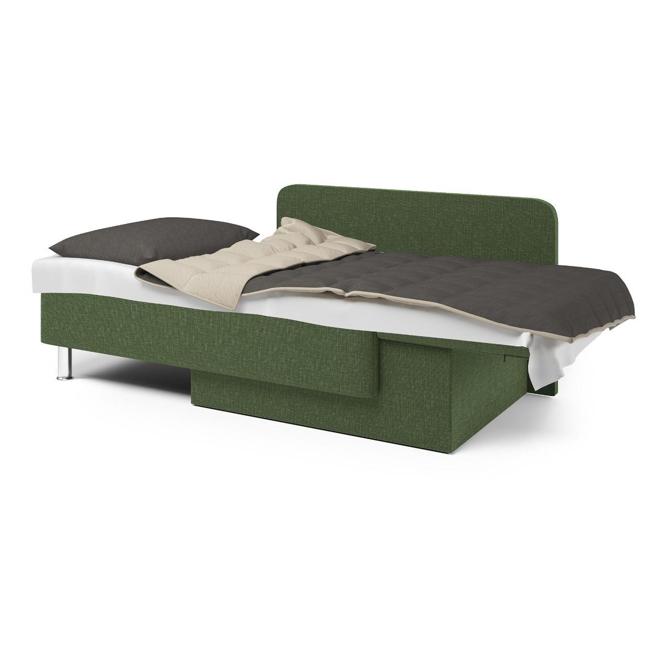 Кушетка Шарм-Дизайн Леон правый рогожка зелёный