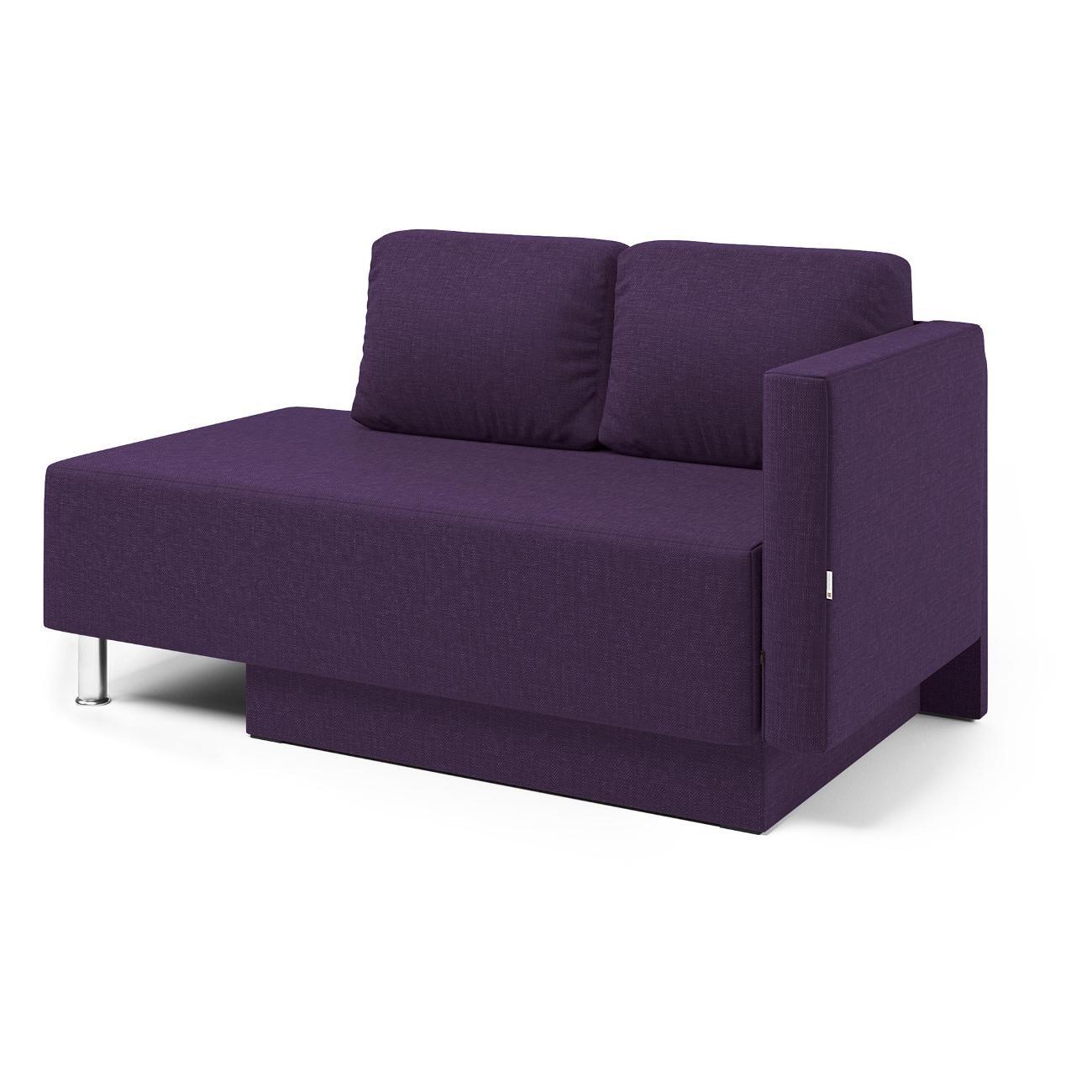 Кушетка Шарм-Дизайн Леон правый рогожка фиолетовый