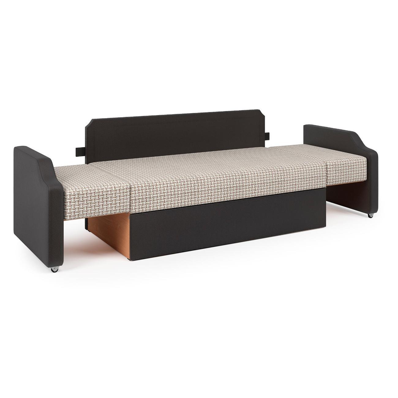 Кушетка Шарм-Дизайн Малыш Корфу бежевый и экокожа шоколад