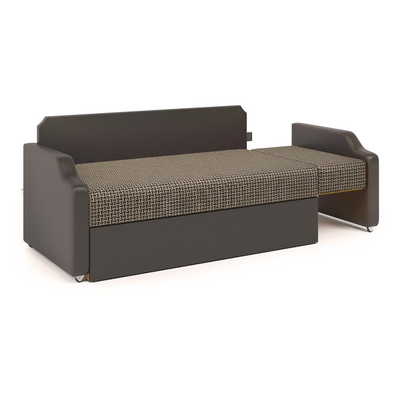 Кушетка Шарм-Дизайн Малыш Корфу коричневый и экокожа шоколад