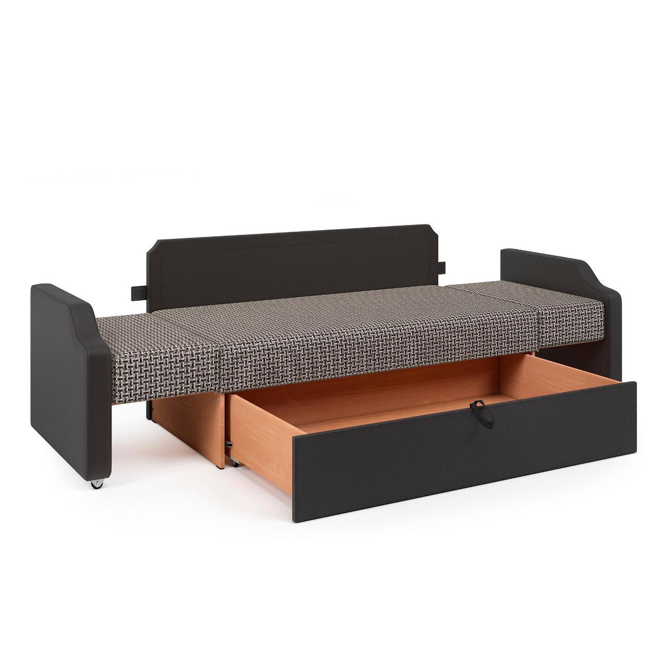 Кушетка Шарм-Дизайн Малыш Корфу коричневый и экокожа шоколад