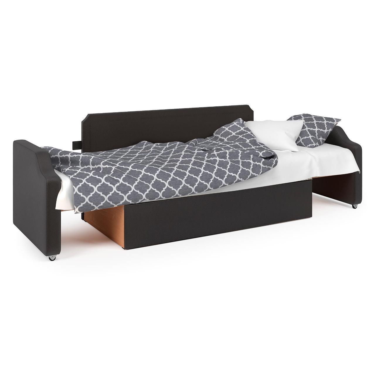 Кушетка Шарм-Дизайн Малыш шенилл ромб и экокожа коричневый