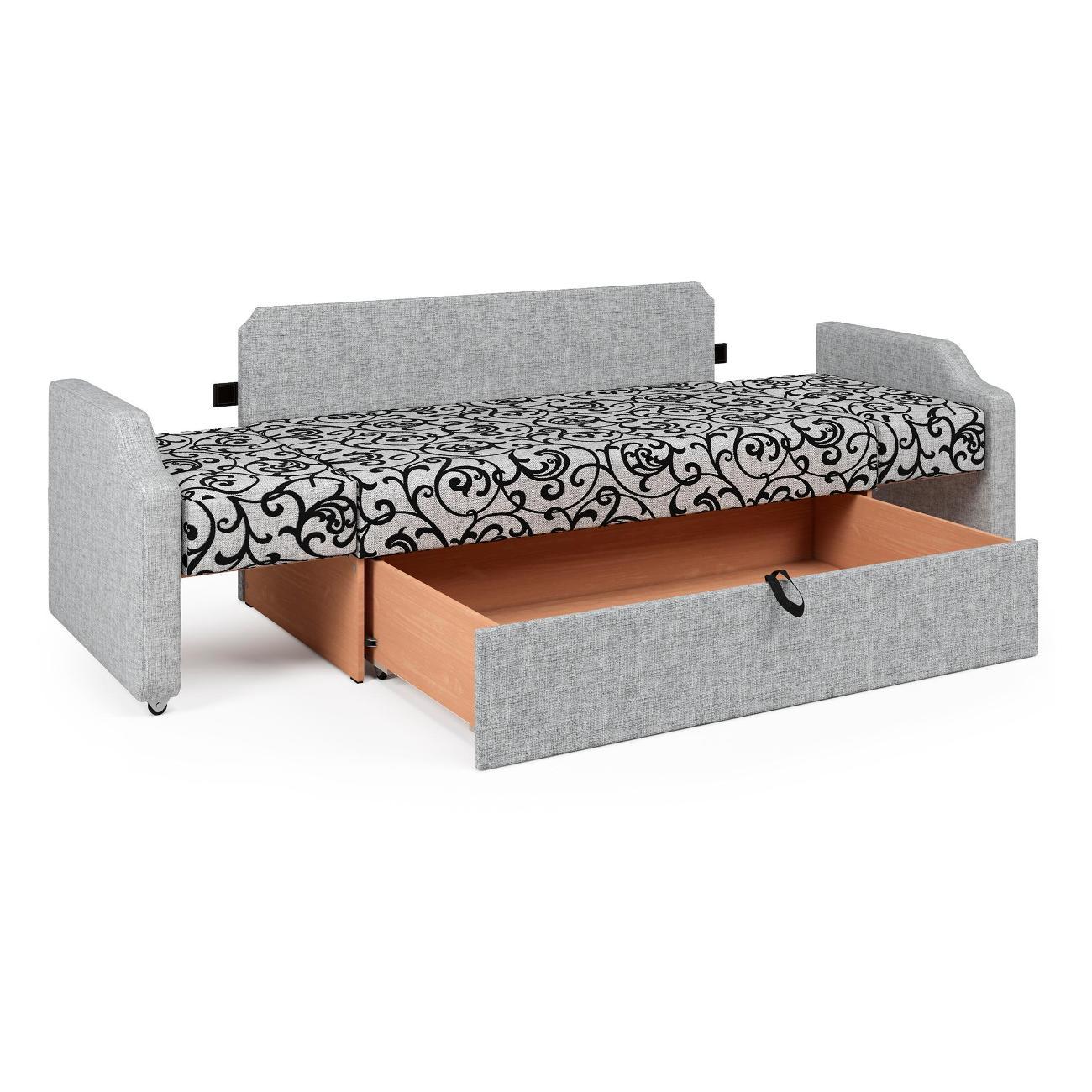 Кушетка Шарм-Дизайн Малыш шенилл серый узоры