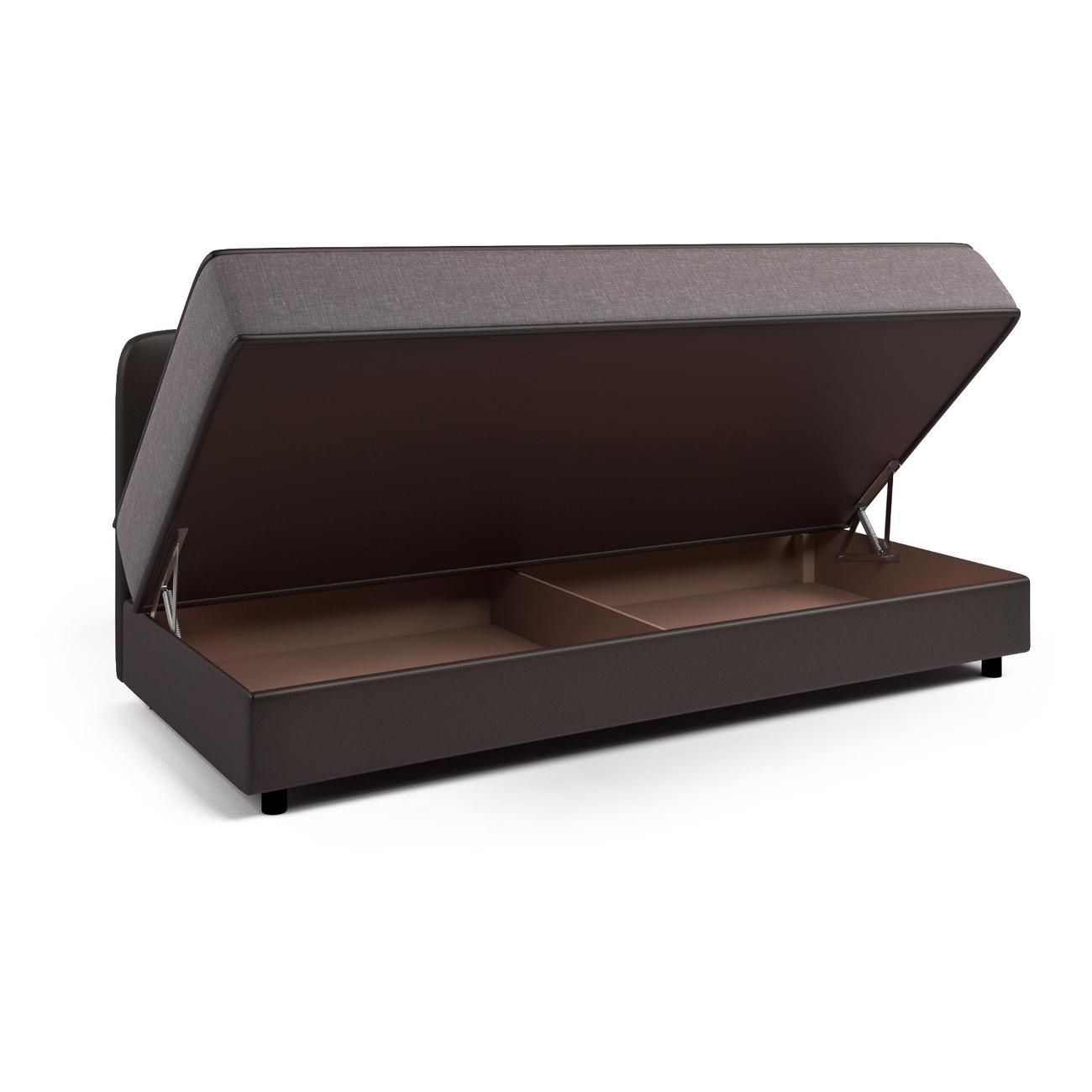 Кушетка Шарм-Дизайн Прима рогожка латте и экокожа шоколад