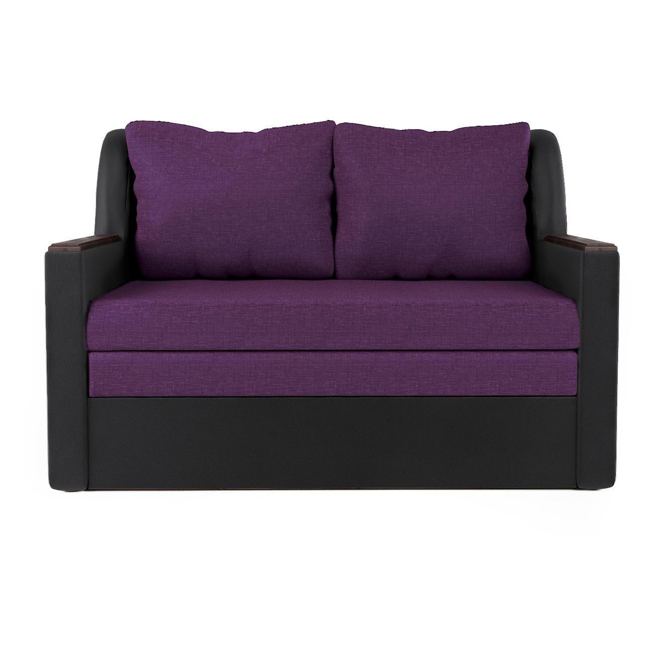 Диван Шарм-Дизайн Дуэт раскладной черный и фиолетовый