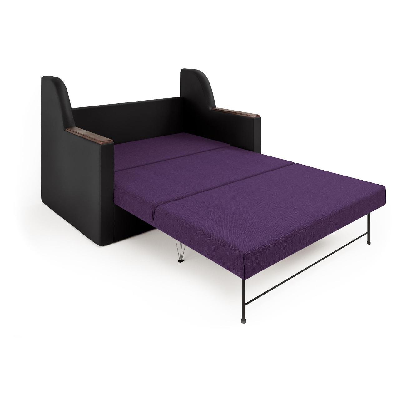 Диван Шарм-Дизайн Дуэт раскладной черный и фиолетовый