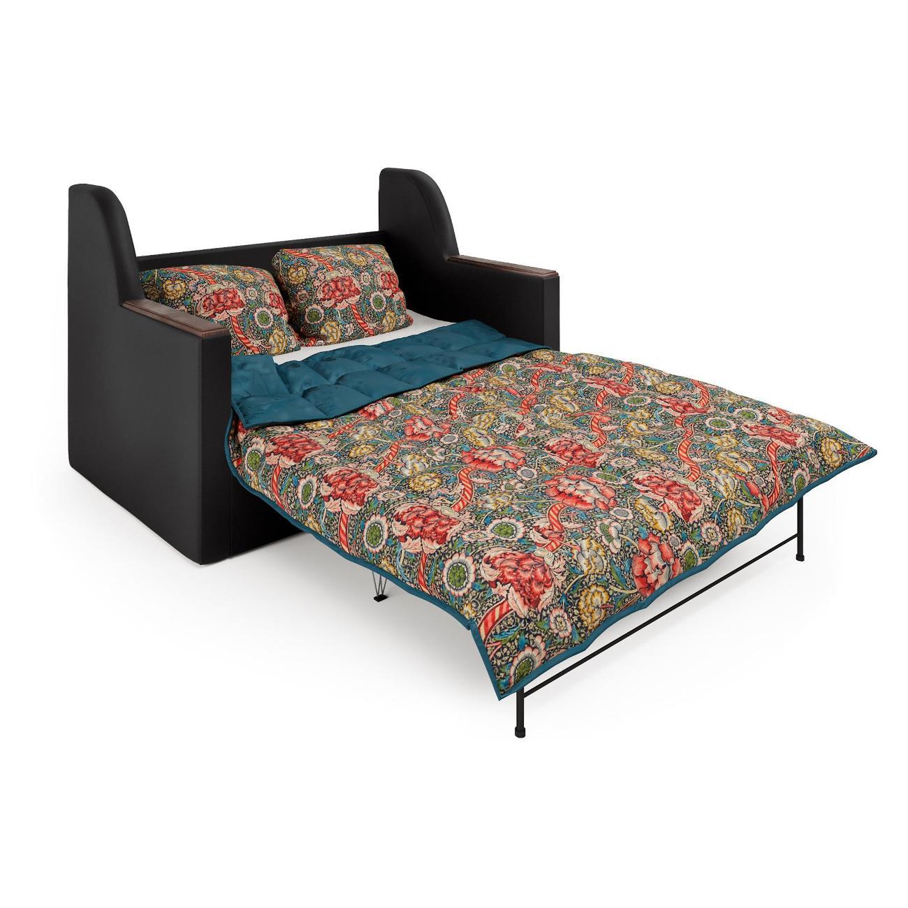 Диван Шарм-Дизайн Дуэт раскладной черный и фиолетовый