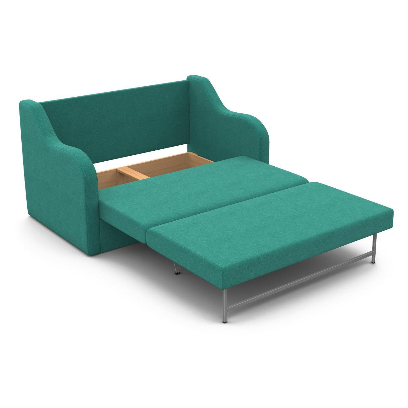 Диван Шарм-Дизайн Классика 2В прямой раскладной велюр бирюзовый