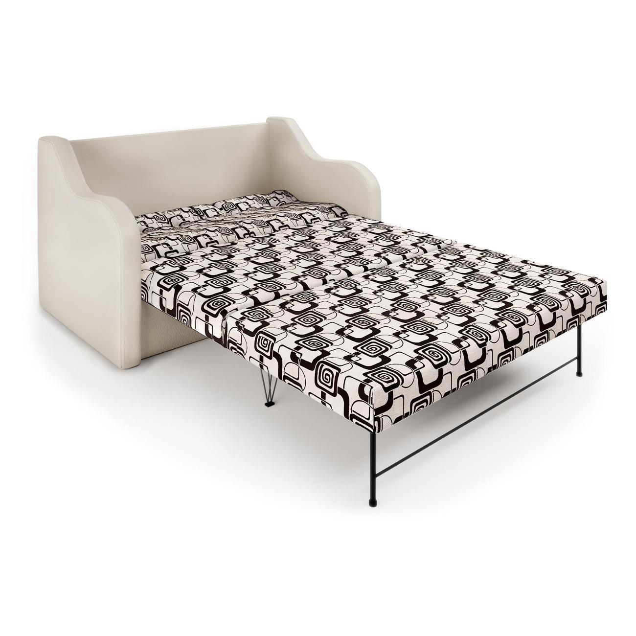 Диван Шарм-Дизайн Классика 2В прямой раскладной экокожа беж и ромб