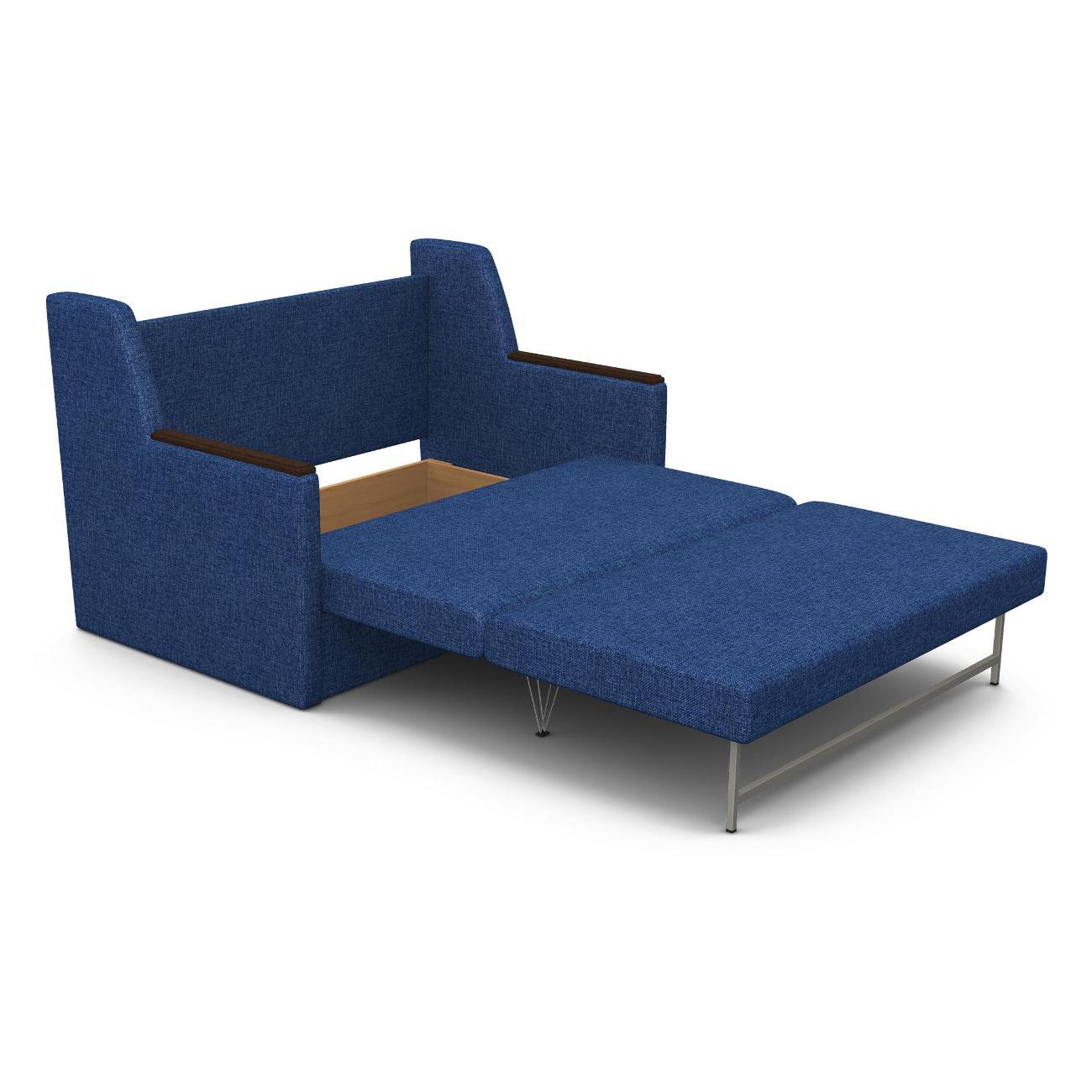 Диван Шарм-Дизайн Классика 2Д прямой раскладной рогожка синий