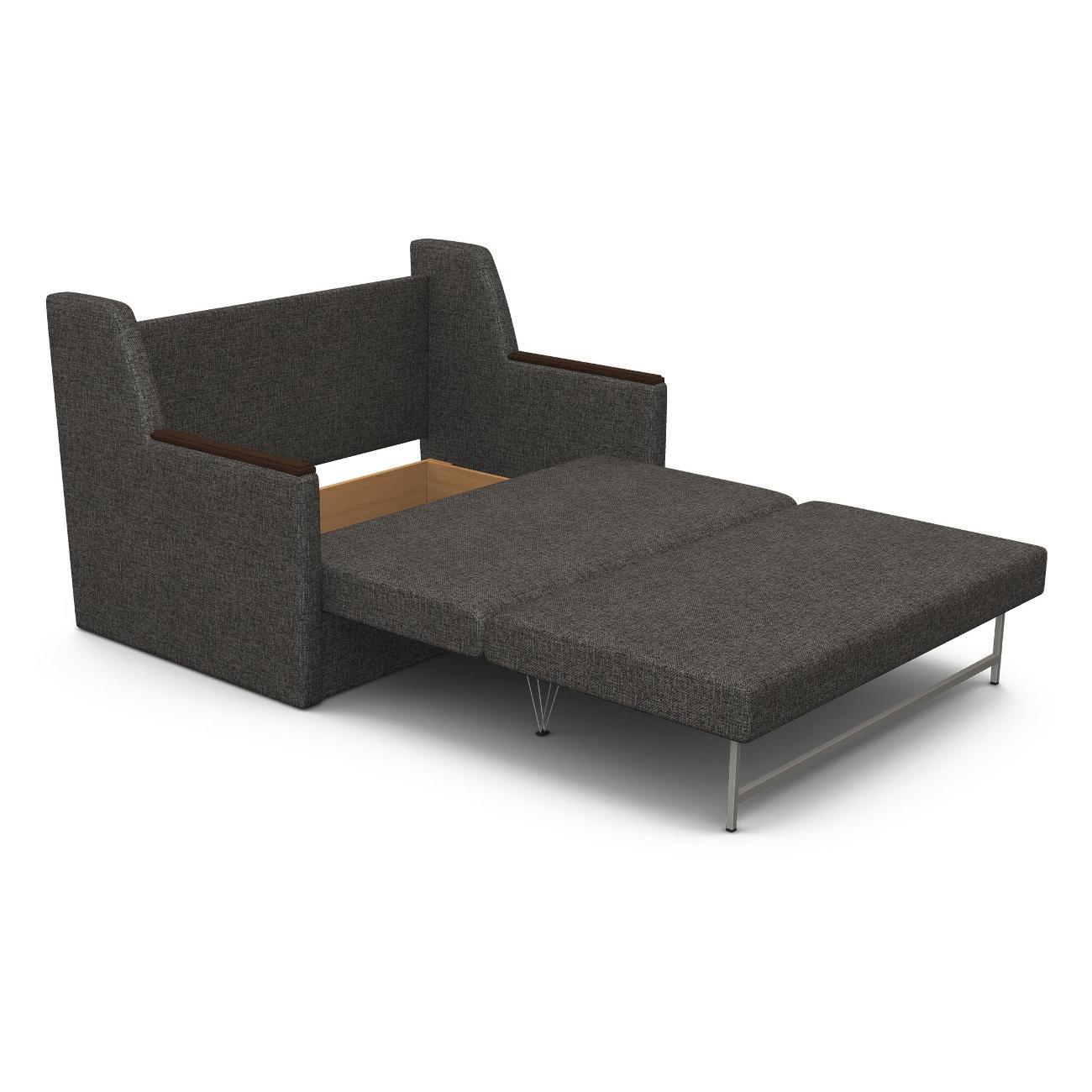 Диван Шарм-Дизайн Классика 2Д прямой раскладной рогожка темно-серый