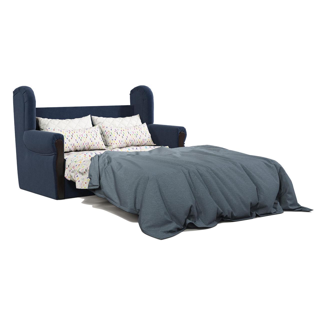 Диван Шарм-Дизайн Классика 2М прямой раскладной велюр синий