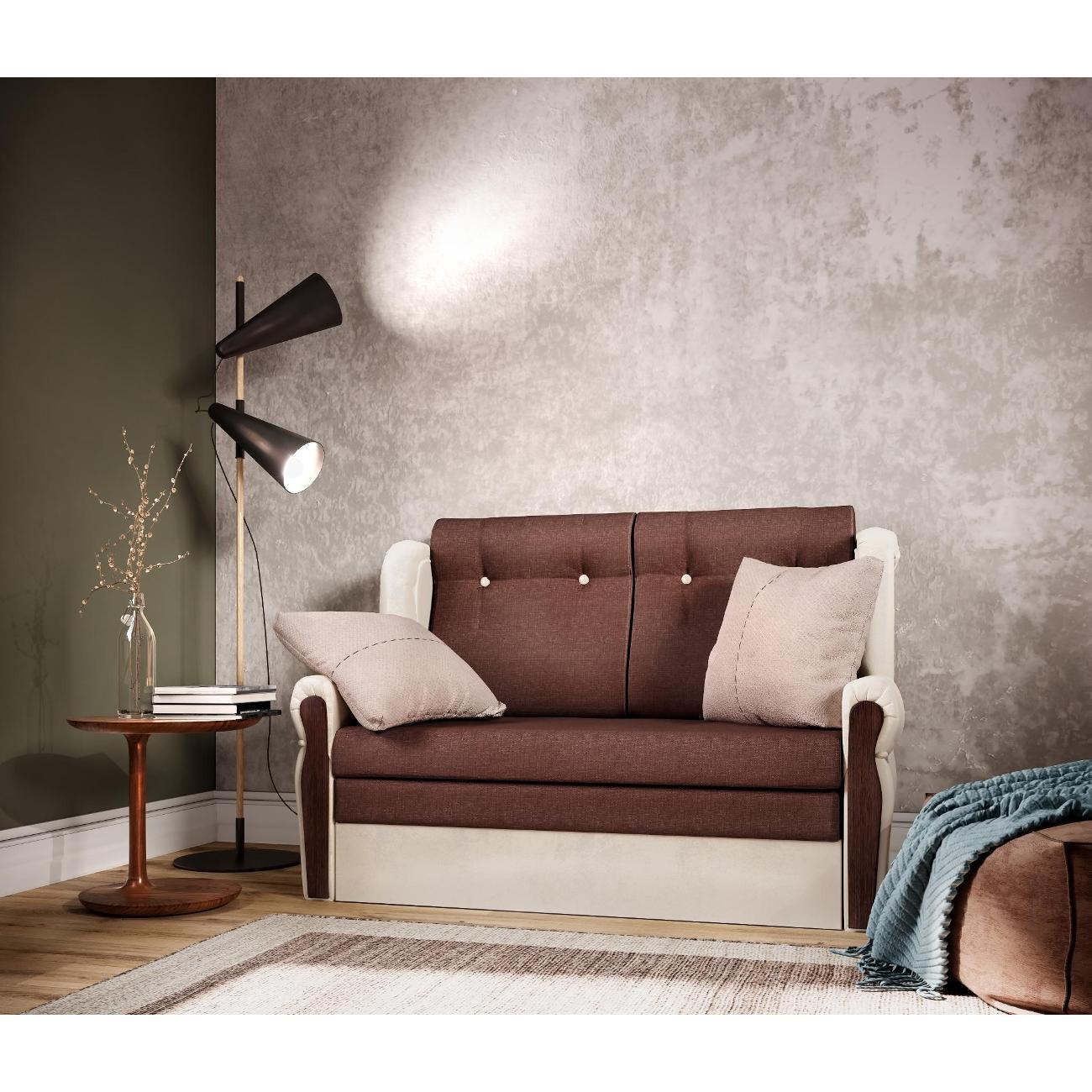 Диван Шарм-Дизайн Классика 2М прямой раскладной бежовый и рогожка