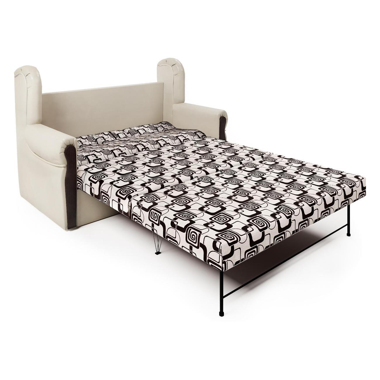 Диван Шарм-Дизайн Классика 2М прямой раскладной экокожа беж и ромб