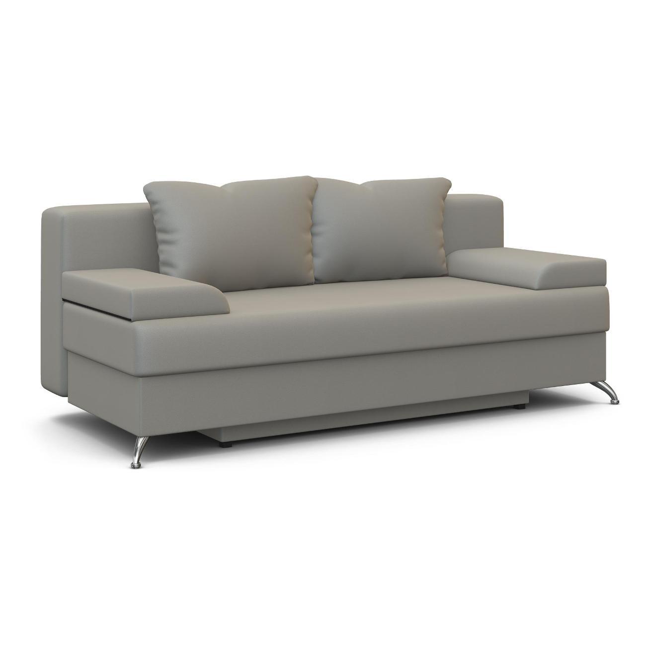 Диван Шарм-Дизайн Лайт прямой раскладной экокожа светло-серый