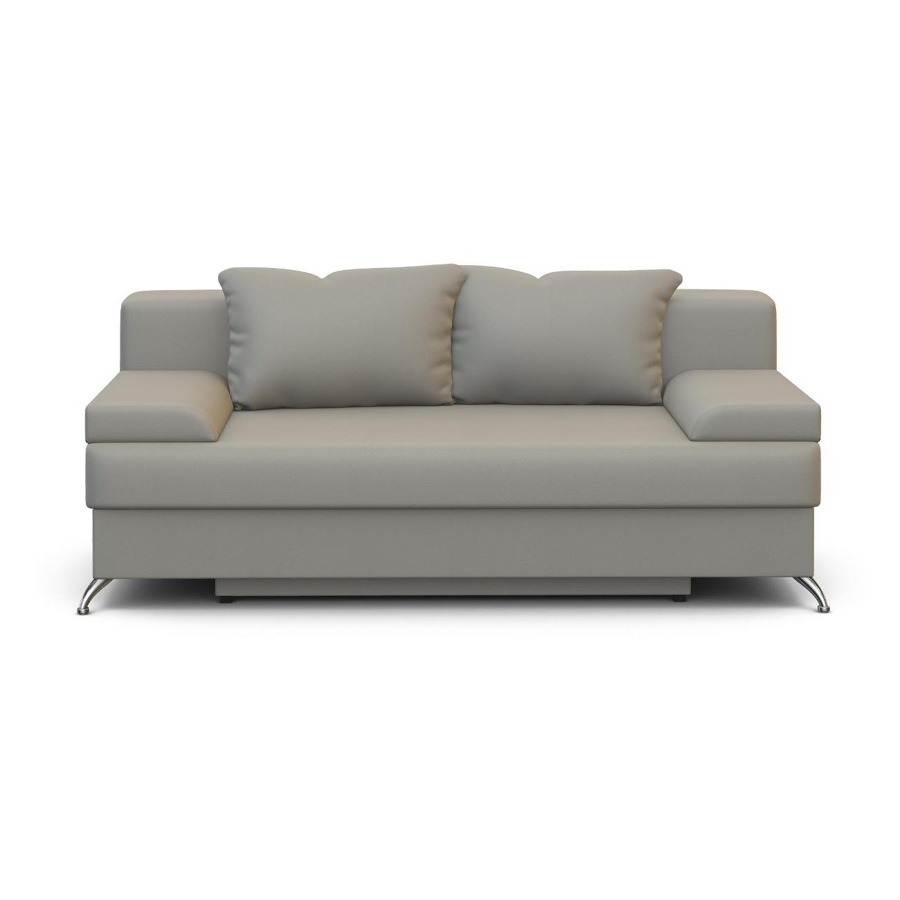 Диван Шарм-Дизайн Лайт прямой раскладной экокожа светло-серый