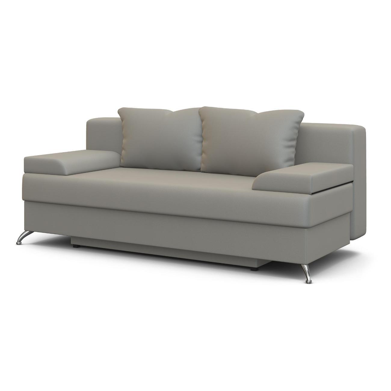 Диван Шарм-Дизайн Лайт прямой раскладной экокожа светло-серый