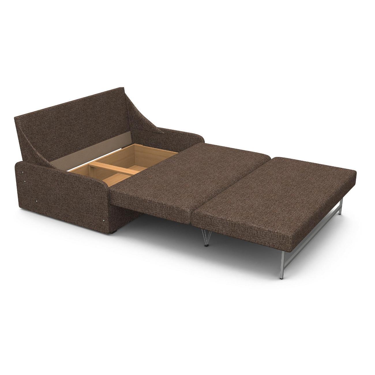Диван Шарм-Дизайн Уют-2 прямой раскладной рогожка темно-коричневый