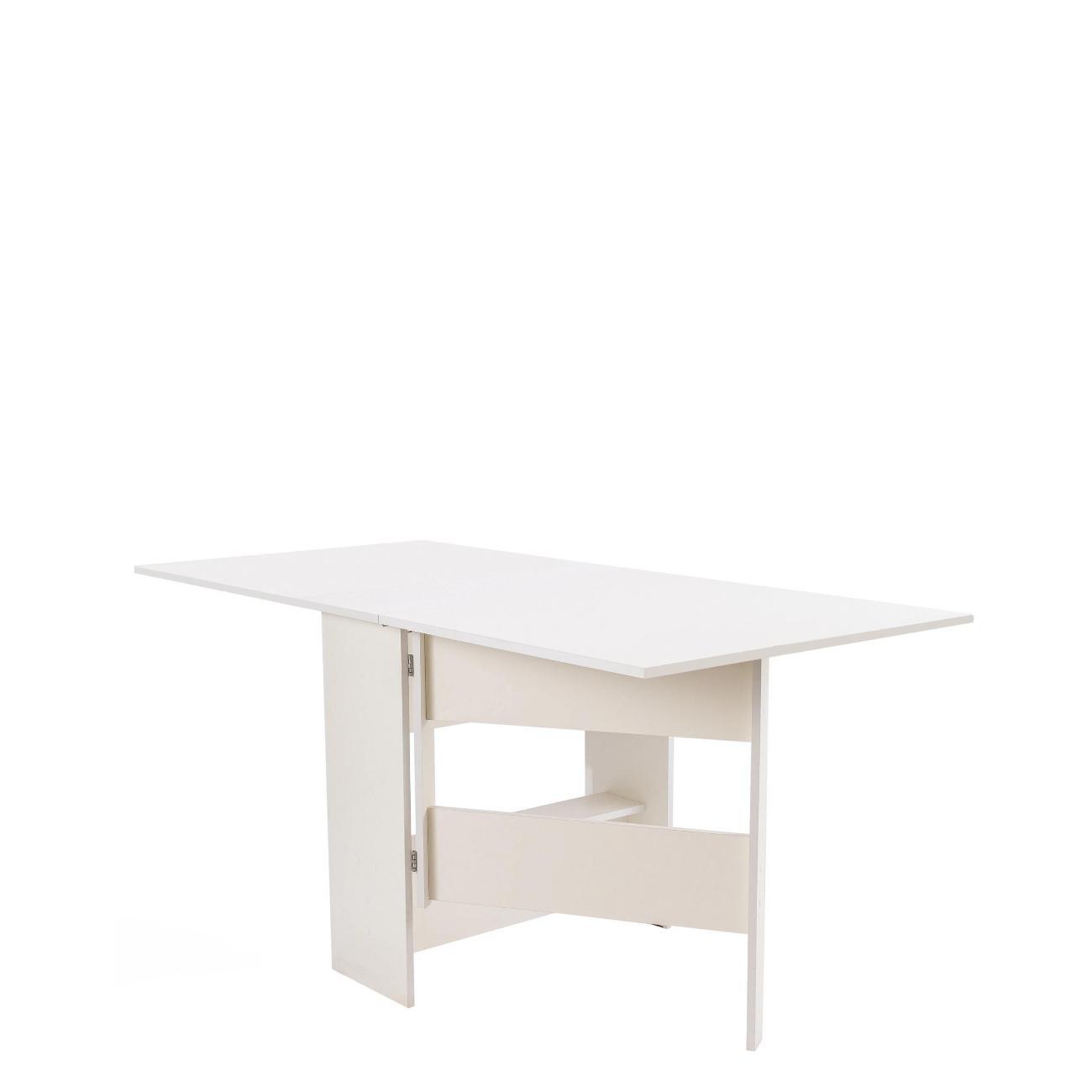 Стол обеденный Frenesie книжка ЛДСП кухонный раскладной, белый, 31/168х80х77 см.