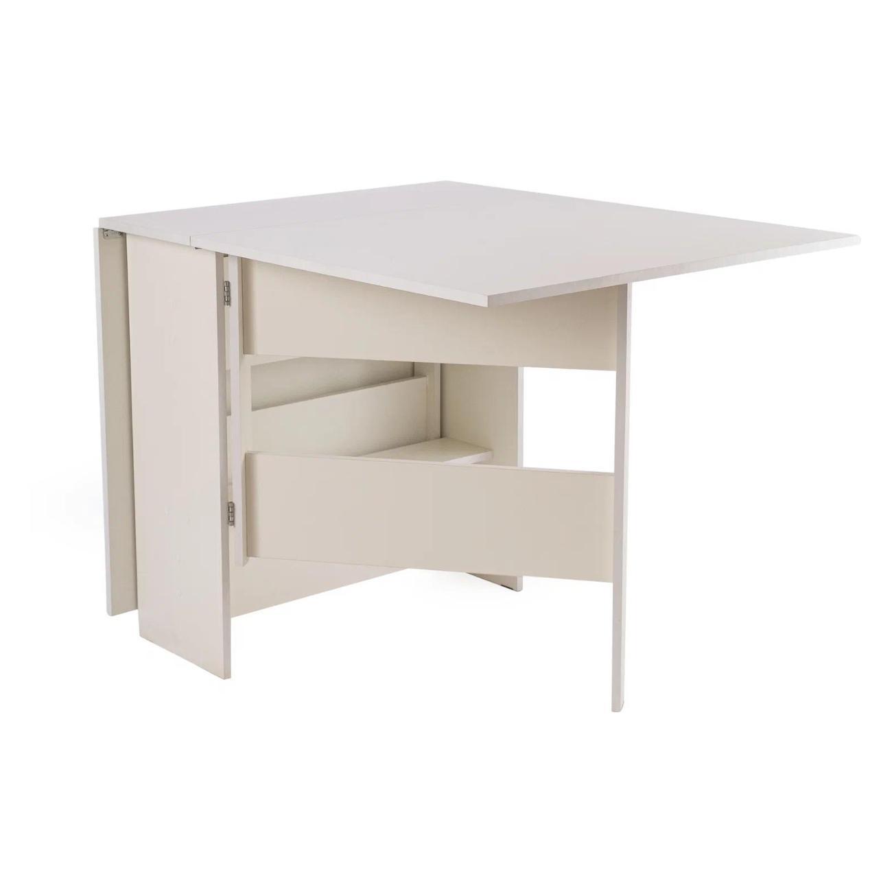 Стол обеденный Frenesie книжка ЛДСП кухонный раскладной, белый, 31/168х80х77 см.