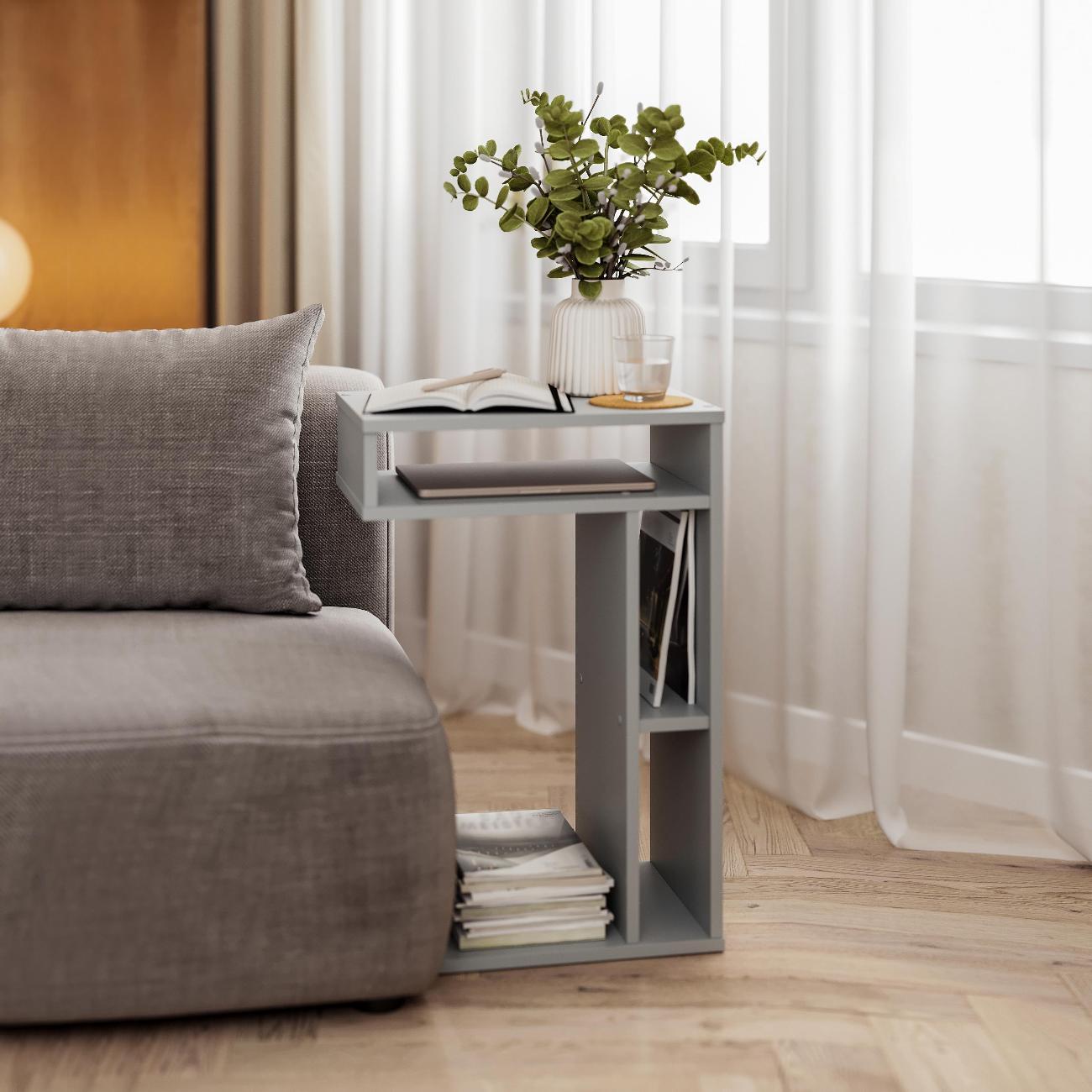 Стол журнальный Брин Сафьяна серый