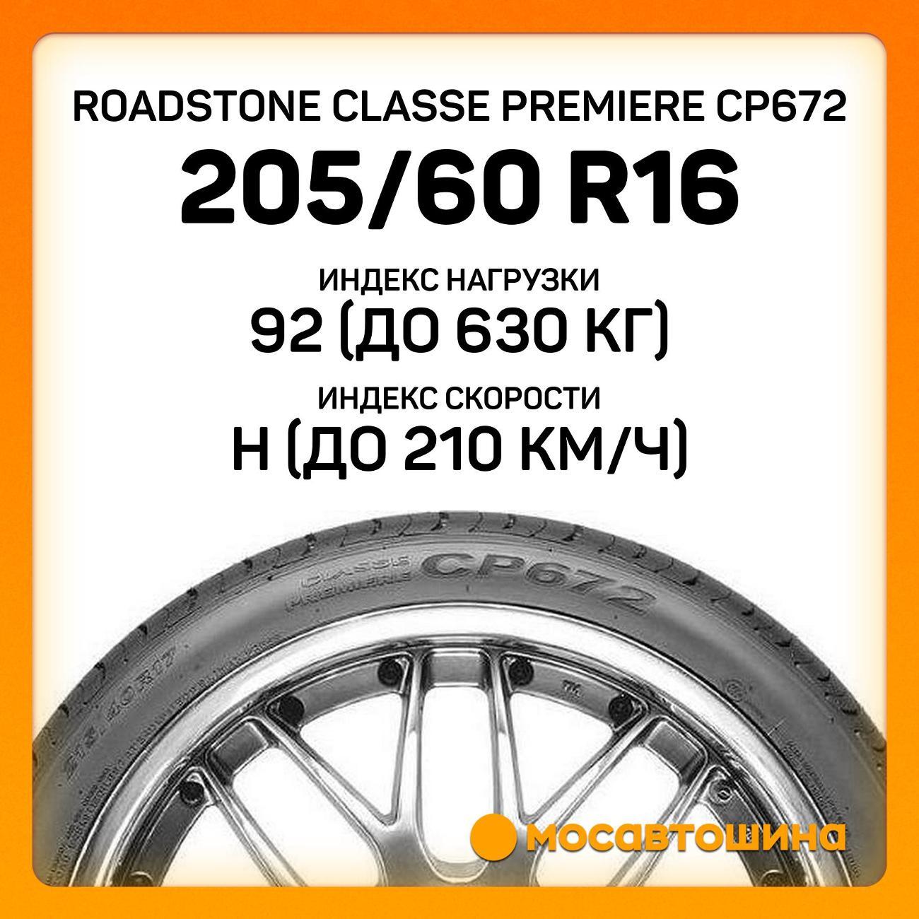 Шина автомобильная Roadstone Classe Premiere CP672 205/60 R16 92H