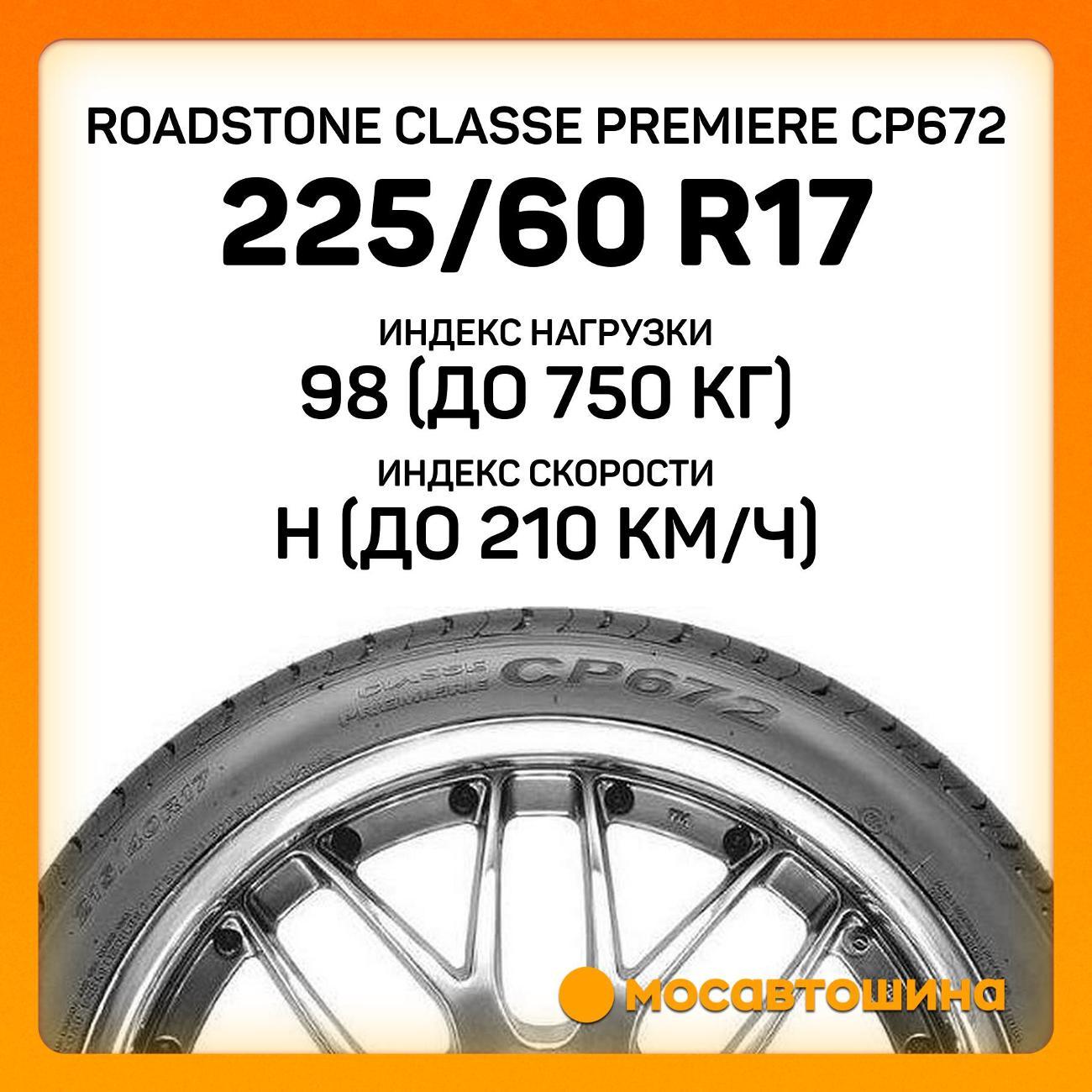 Шина автомобильная Roadstone Classe Premiere CP672 225/60 R17 98H