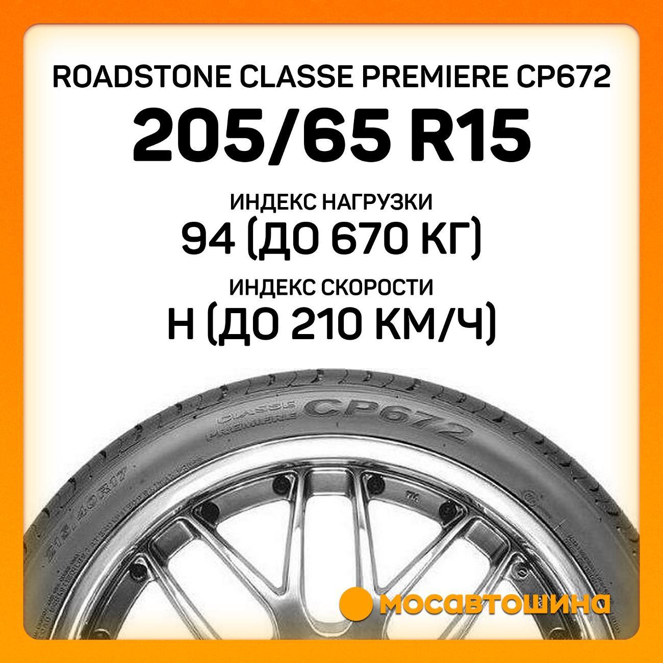 Шина автомобильная Roadstone Classe Premiere CP672 205/65 R15 94H