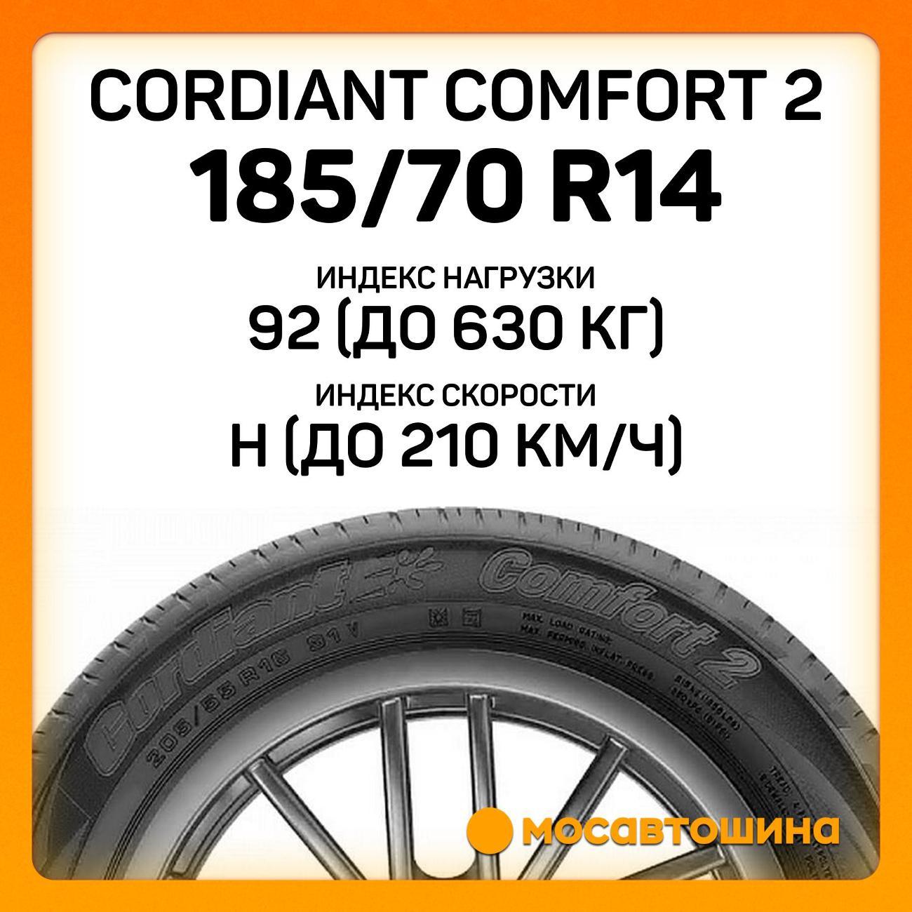 Шина автомобильная Cordiant Comfort 2 185/70 R14 92H