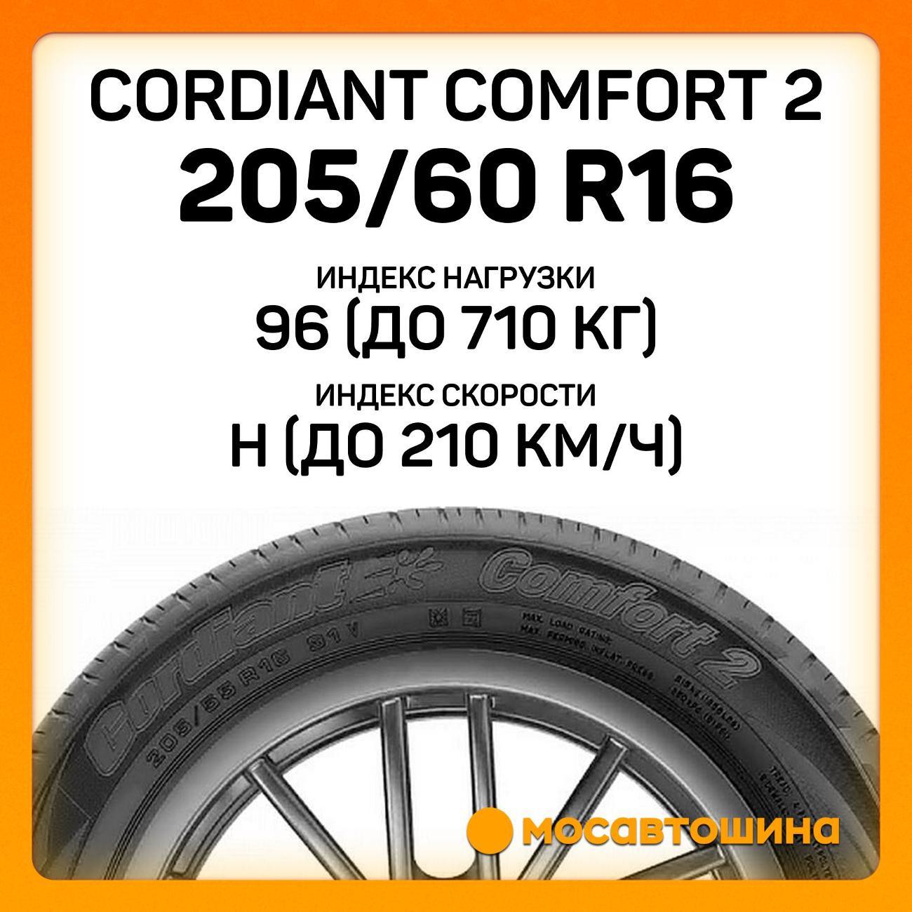 Шина автомобильная Cordiant Comfort 2 205/60 R16 96H