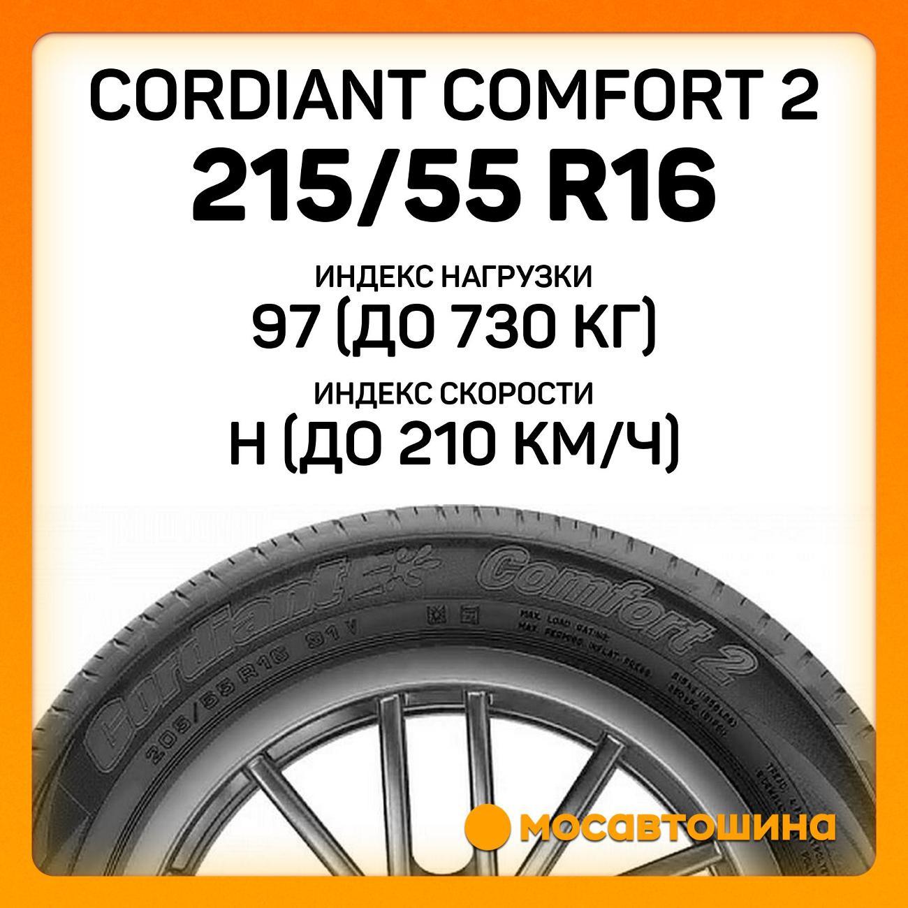 Шина автомобильная Cordiant Comfort 2 215/55 R16 97H