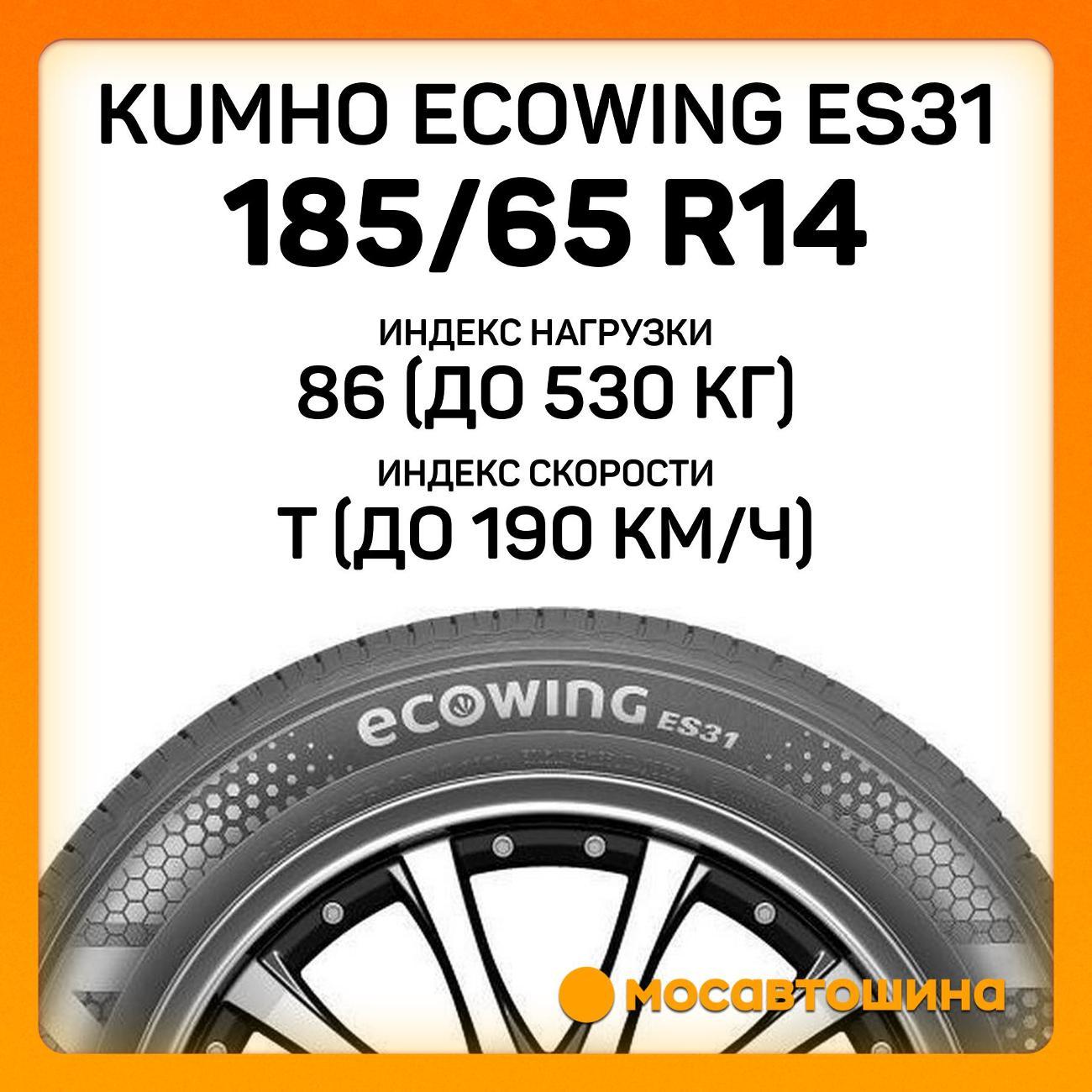 Шина автомобильная Kumho Ecowing ES31 185/65 R14 86T