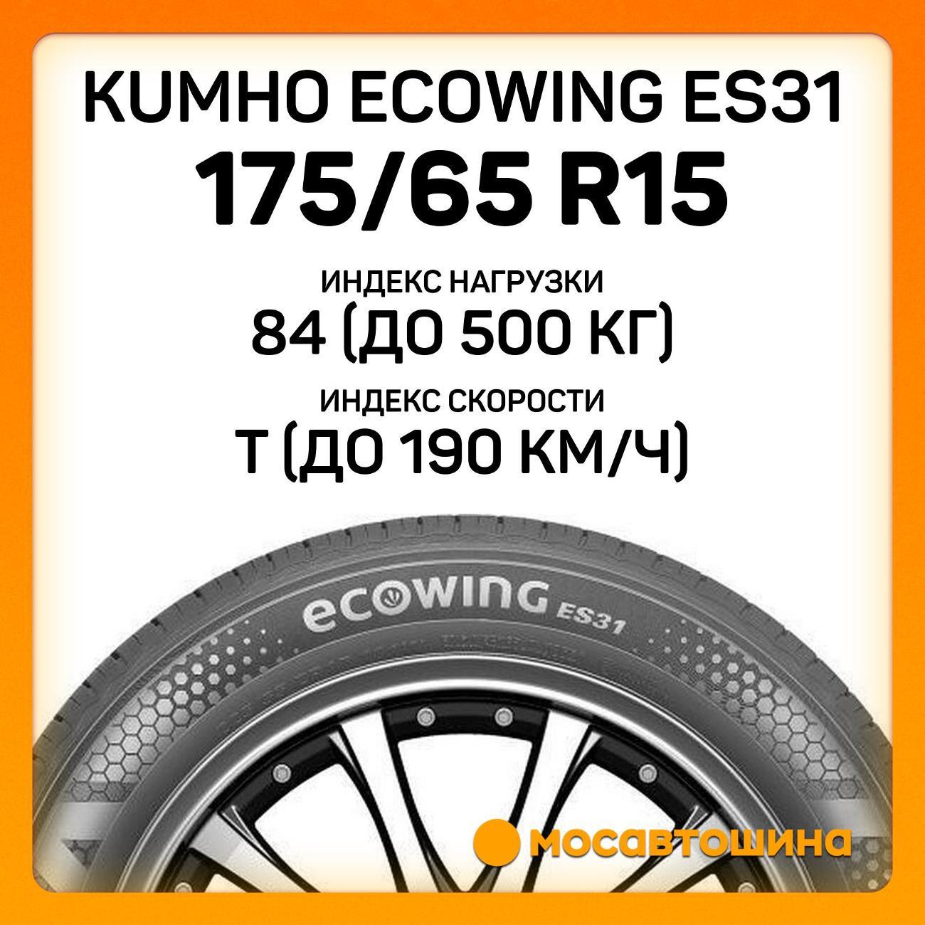 Шина автомобильная Kumho Ecowing ES31 175/65 R15 84T