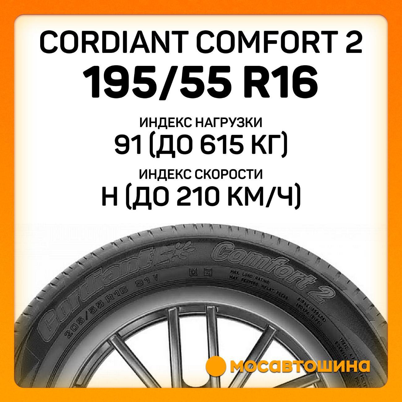 Шина автомобильная Cordiant Comfort 2 195/55 R16 91H