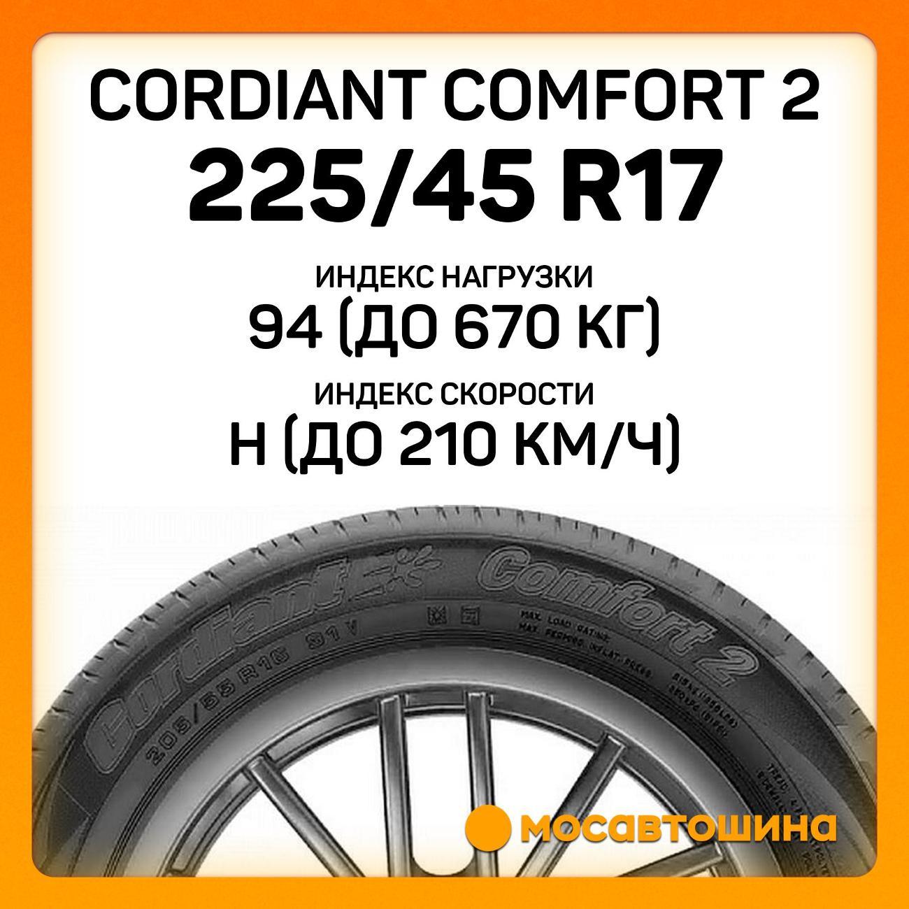 Шина автомобильная Cordiant Comfort 2 225/45 R17 94H