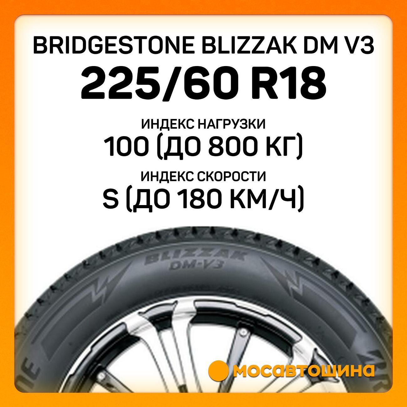 Шина автомобильная Bridgestone Blizzak DM V3 225/60 R18 100S