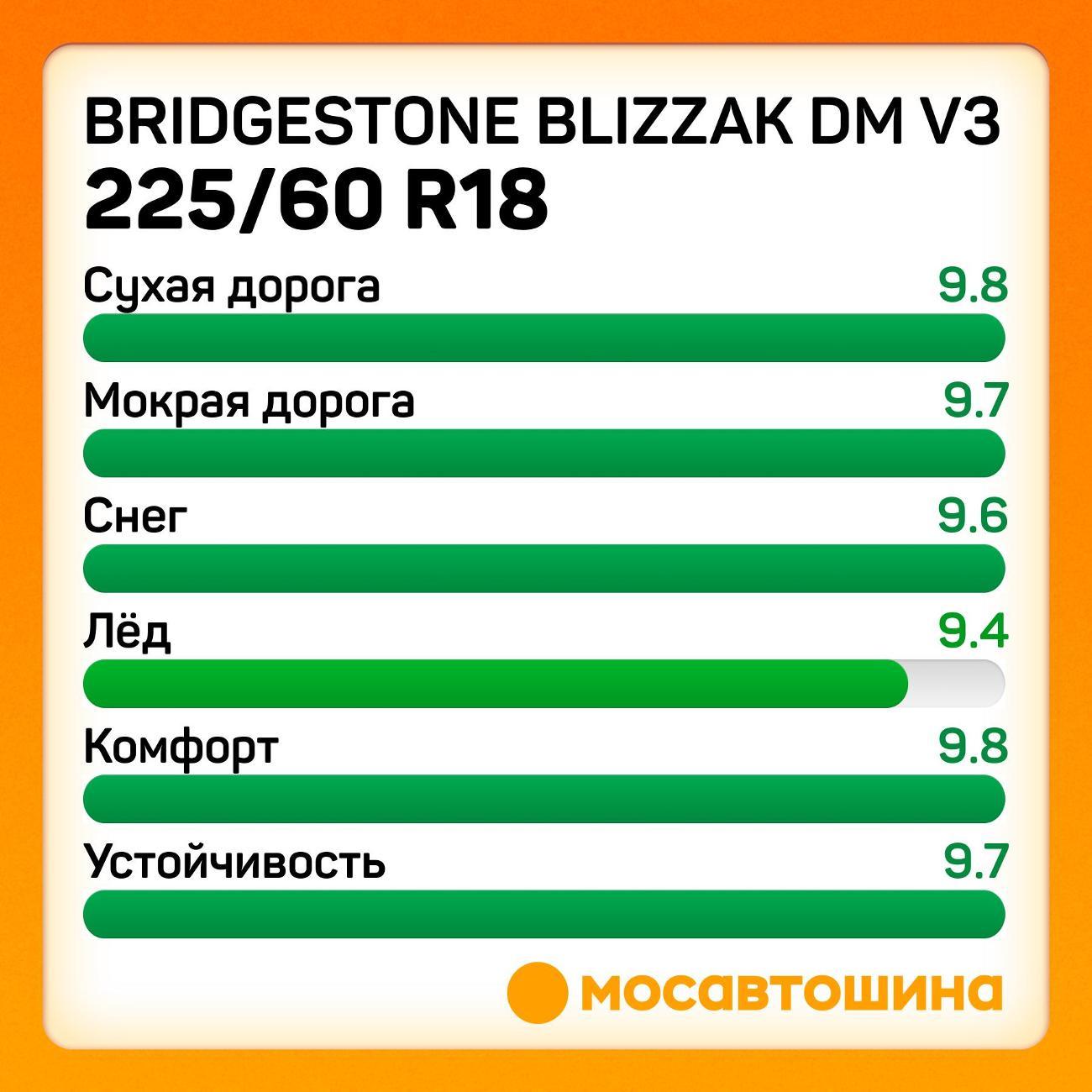 Шина автомобильная Bridgestone Blizzak DM V3 225/60 R18 100S