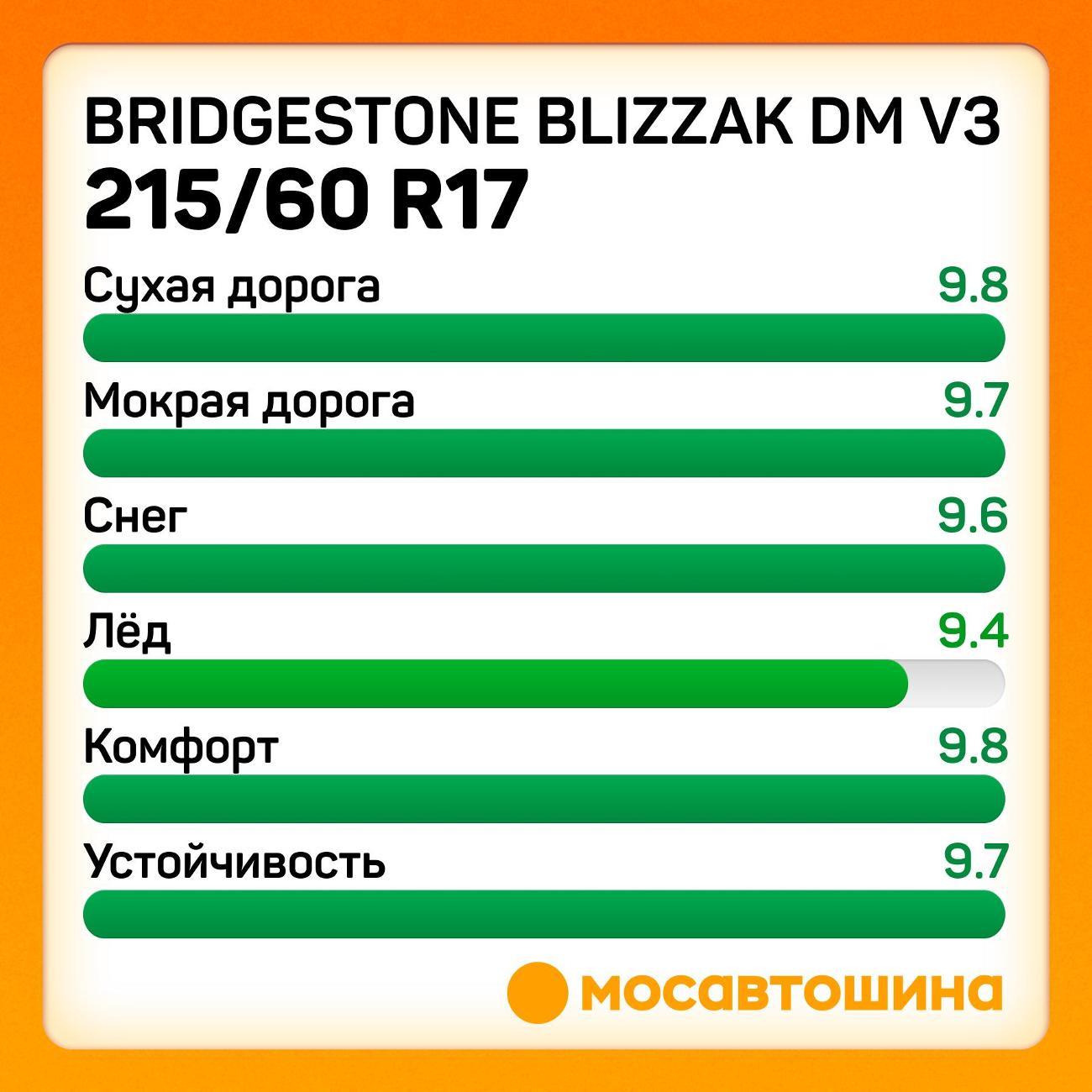 Шина автомобильная Bridgestone Blizzak DM V3 215/60 R17 100S XL
