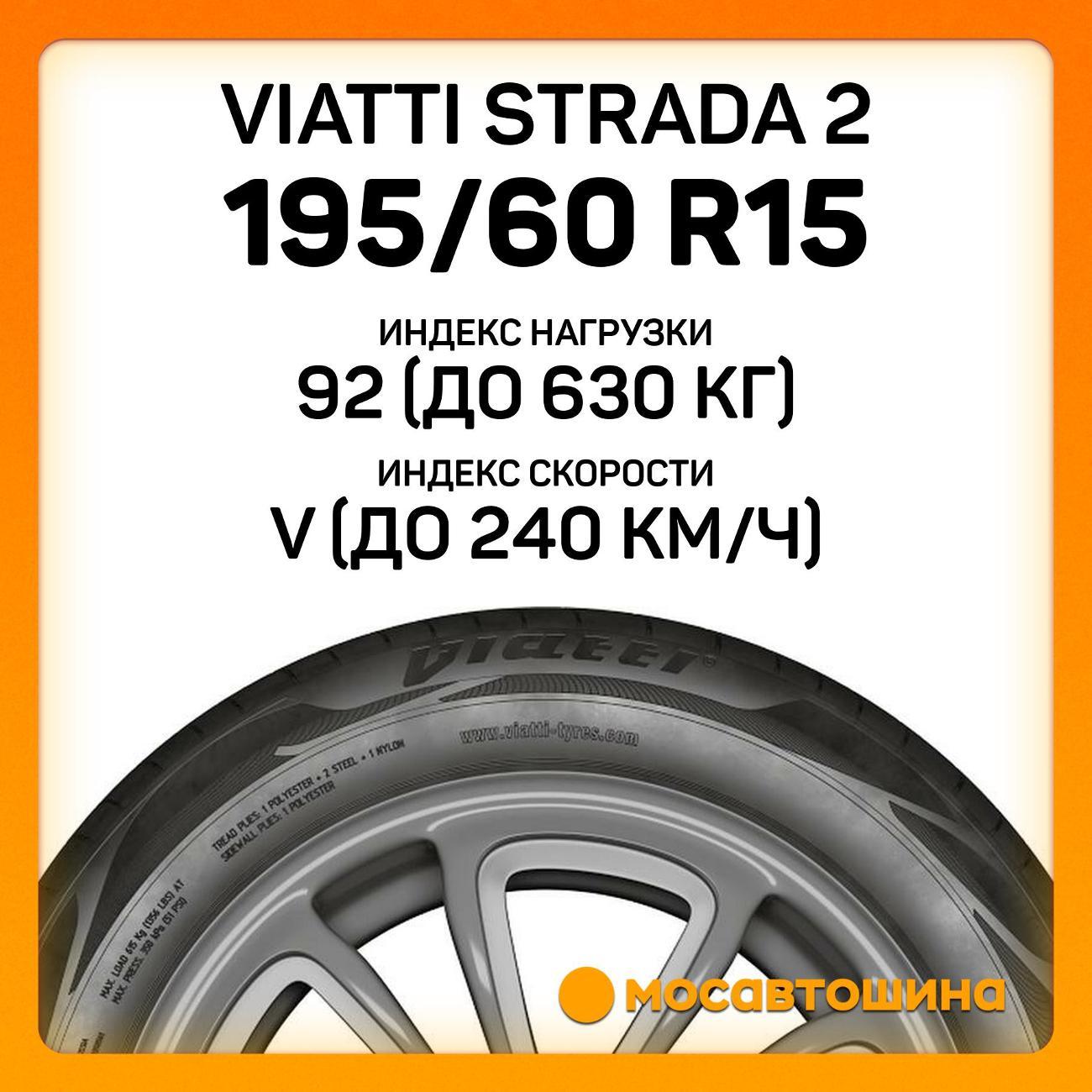 Шина автомобильная Viatti Strada 2 195/60 R15 92V