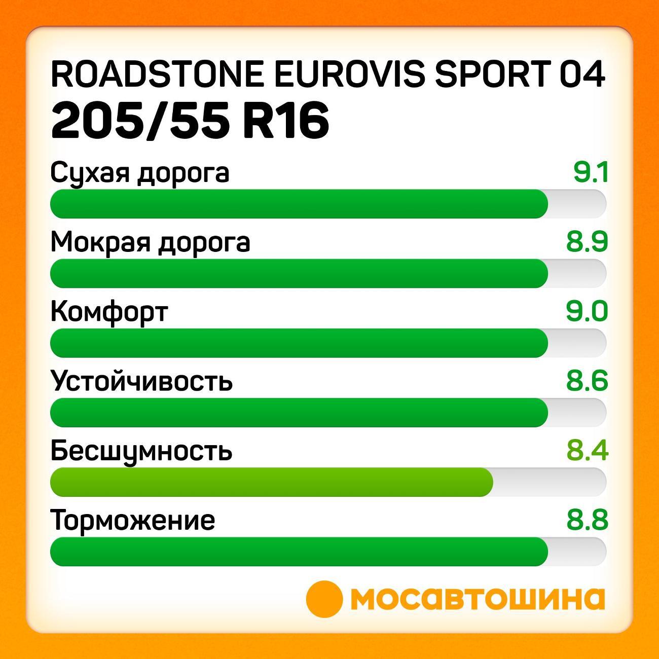 Шина автомобильная Roadstone Eurovis Sport 04 205/55 R16 91V