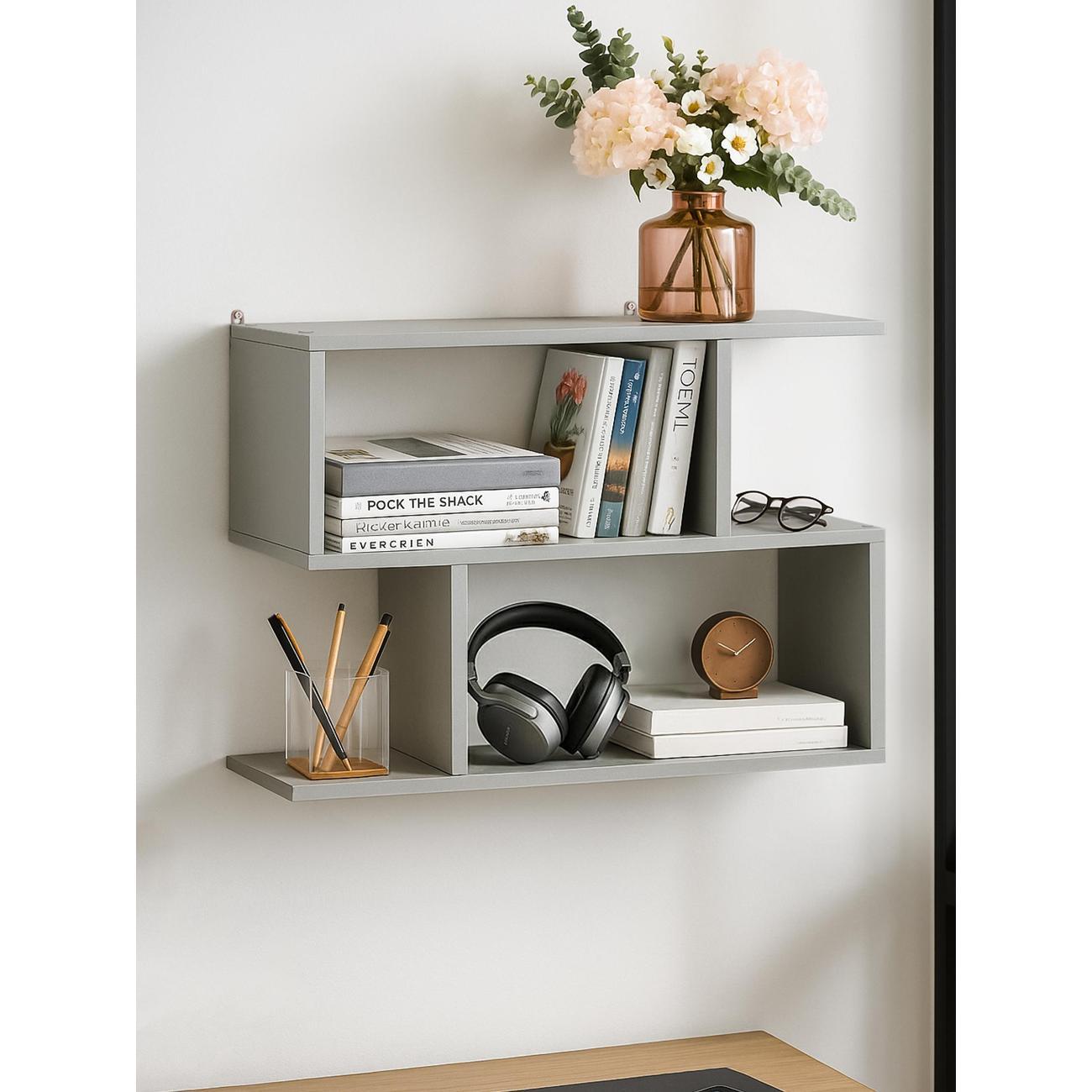 Полка книжная Брин "Прямая" Серая