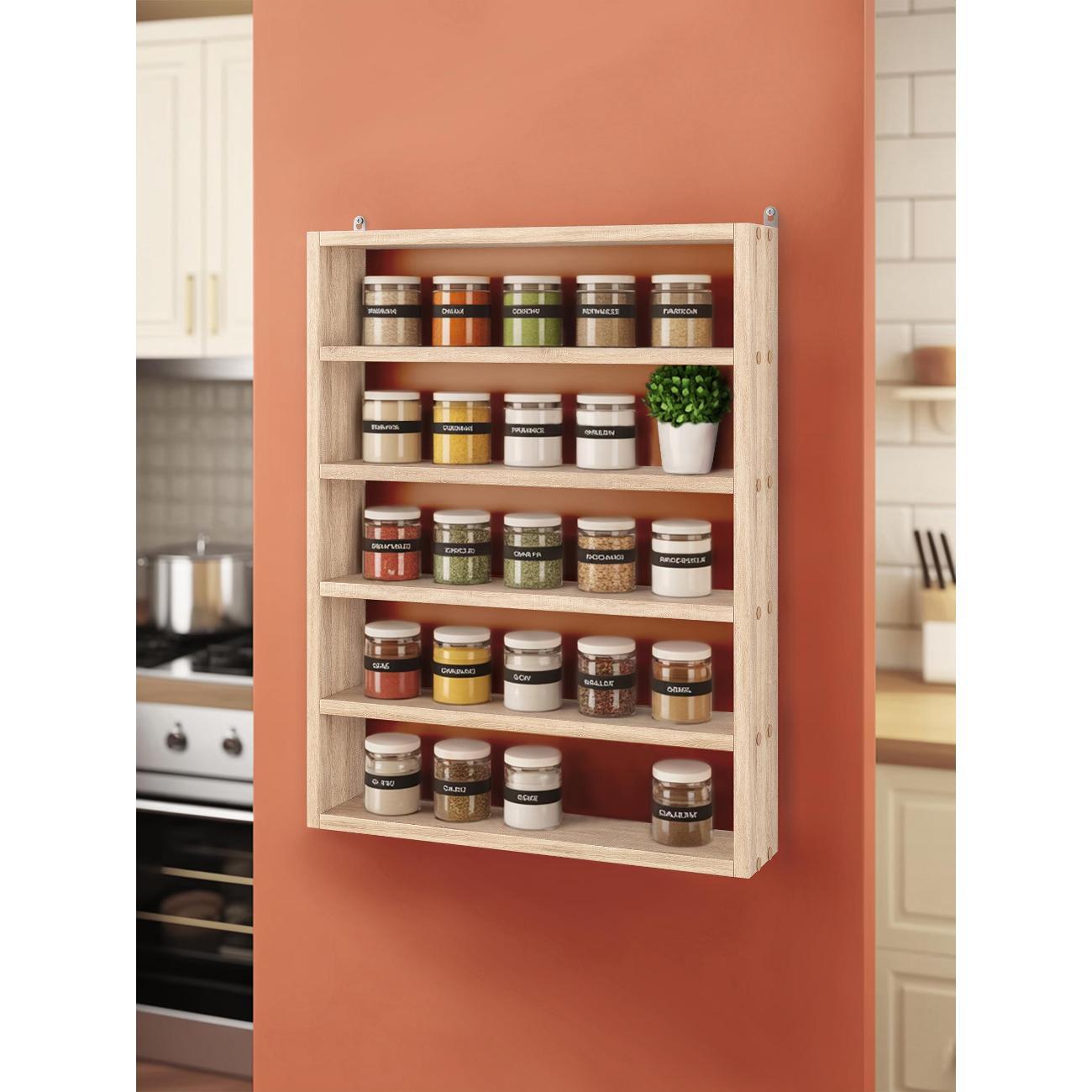 Полка книжная Брин для лаков "Эллия" Дуб сонома