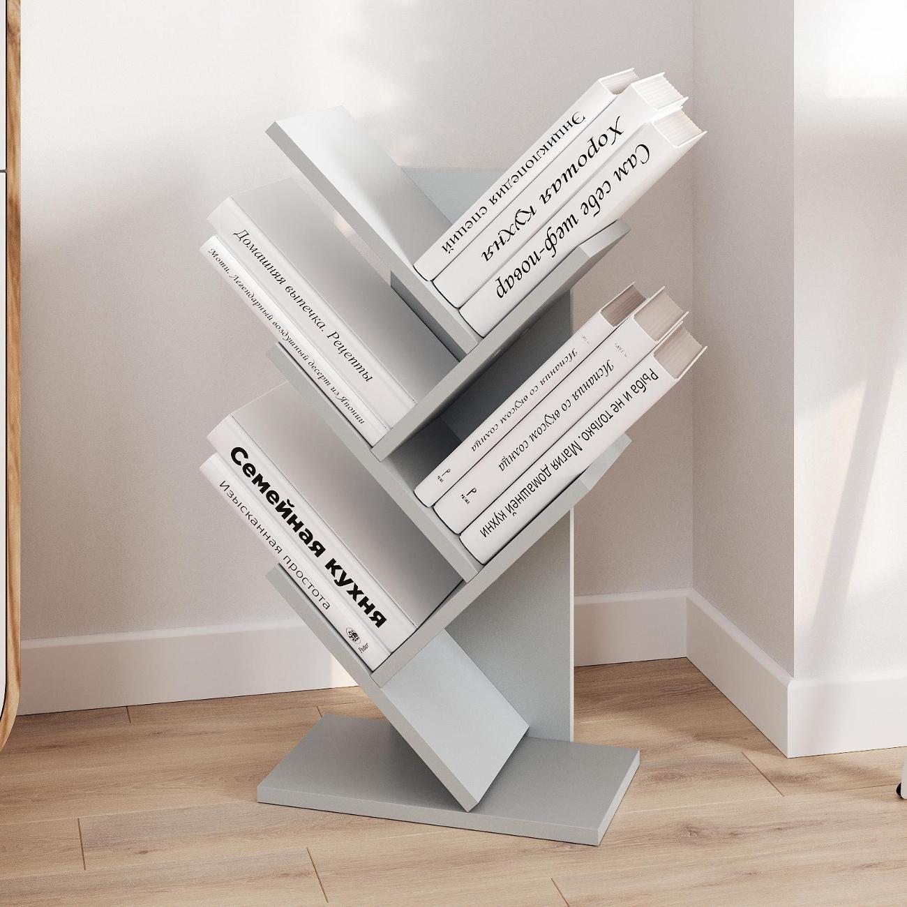 Стеллаж Брин Агния 4 серый