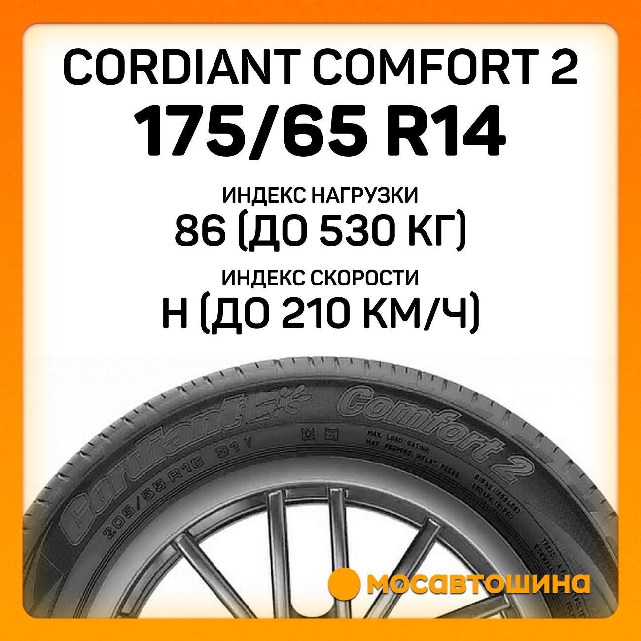 Шина автомобильная Cordiant Comfort 2 175/65 R14 86H XL