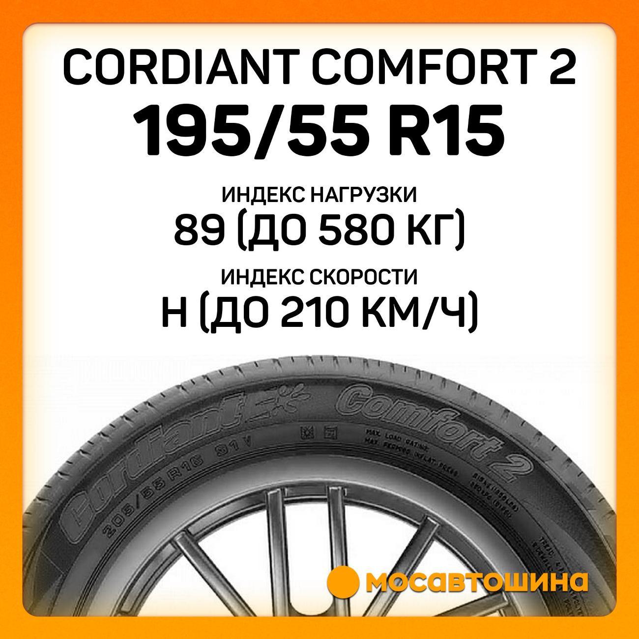 Шина автомобильная Cordiant Comfort 2 195/55 R15 89H XL