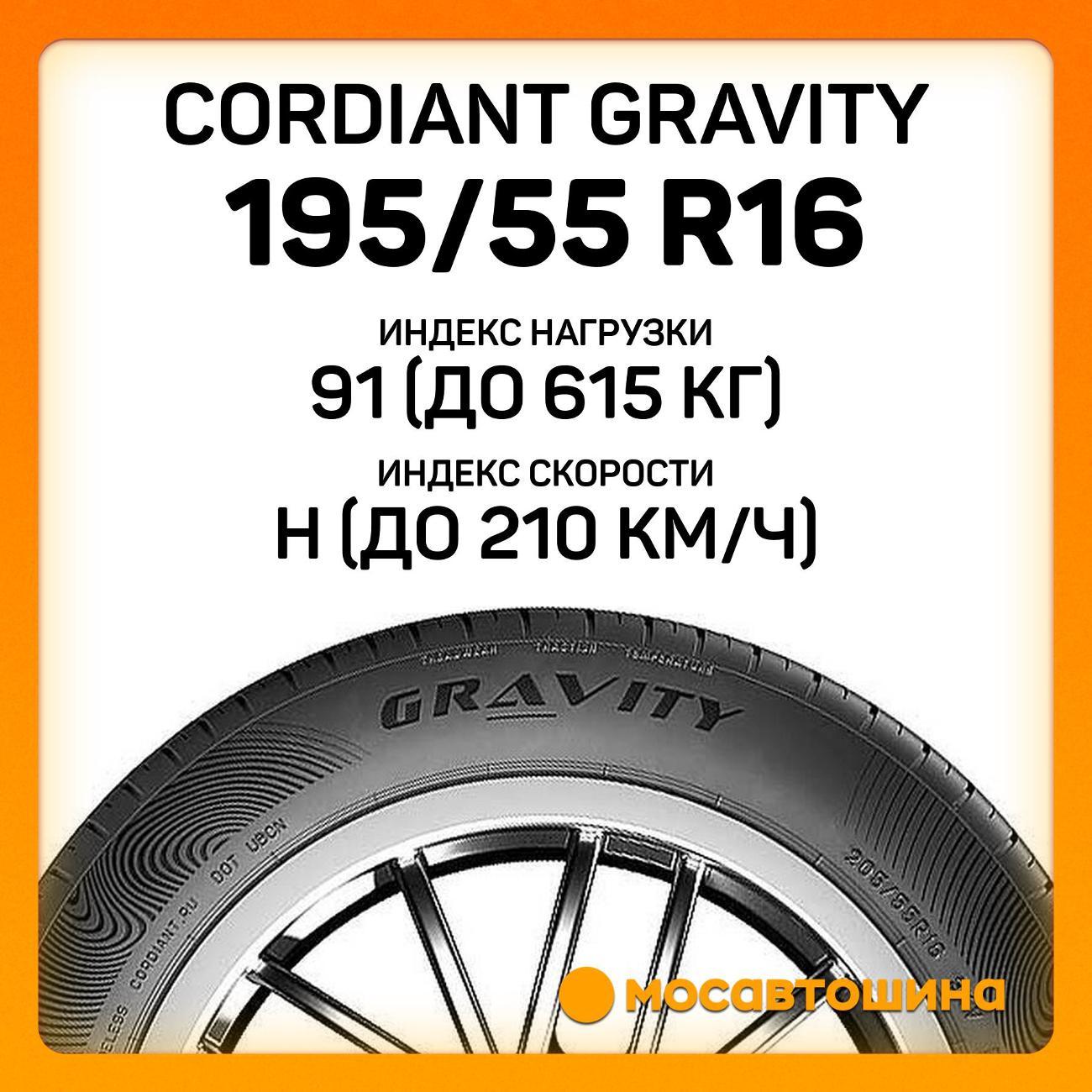 Шина автомобильная Cordiant Gravity 195/55 R16 91H