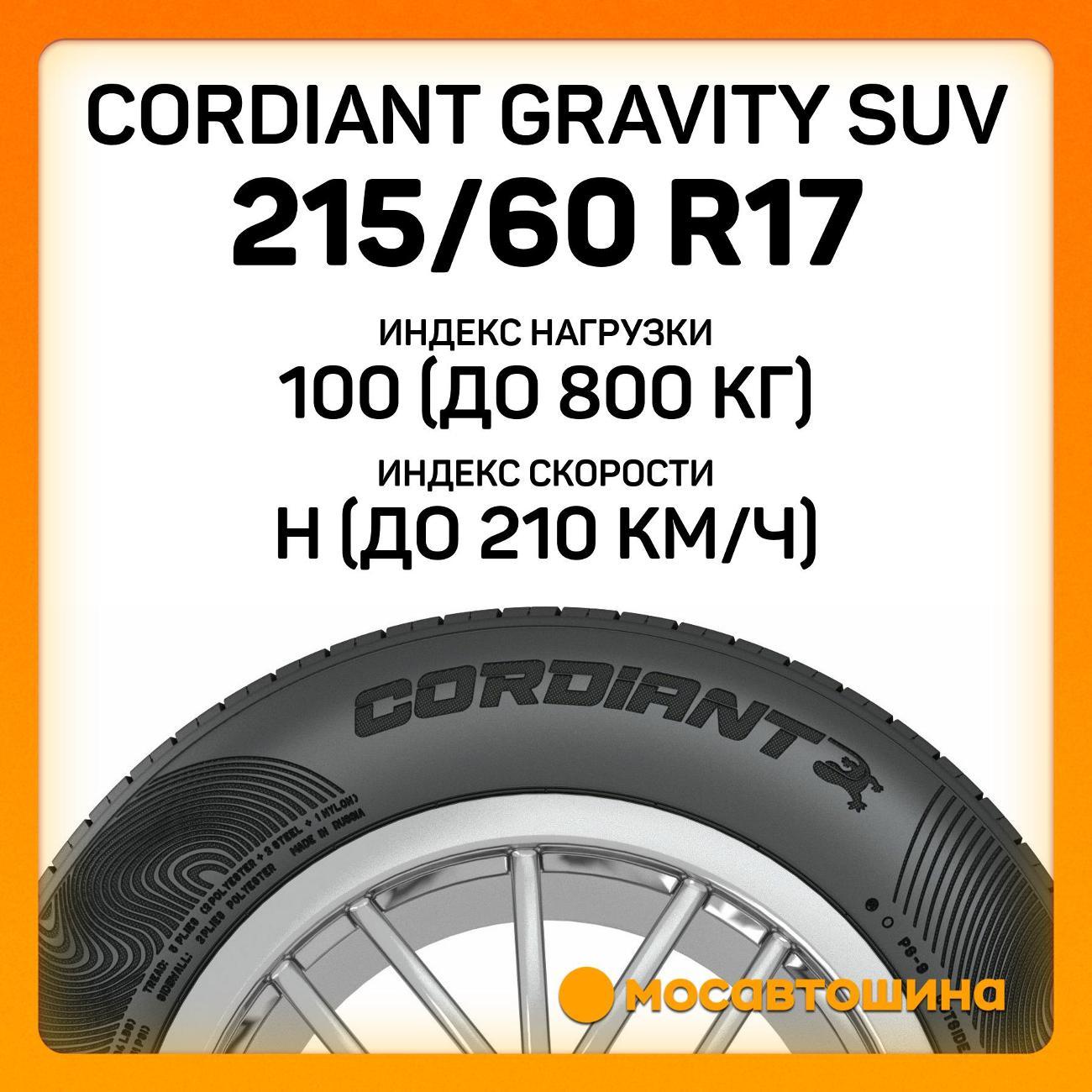 Шина автомобильная Cordiant Gravity SUV 215/60 R17 100H